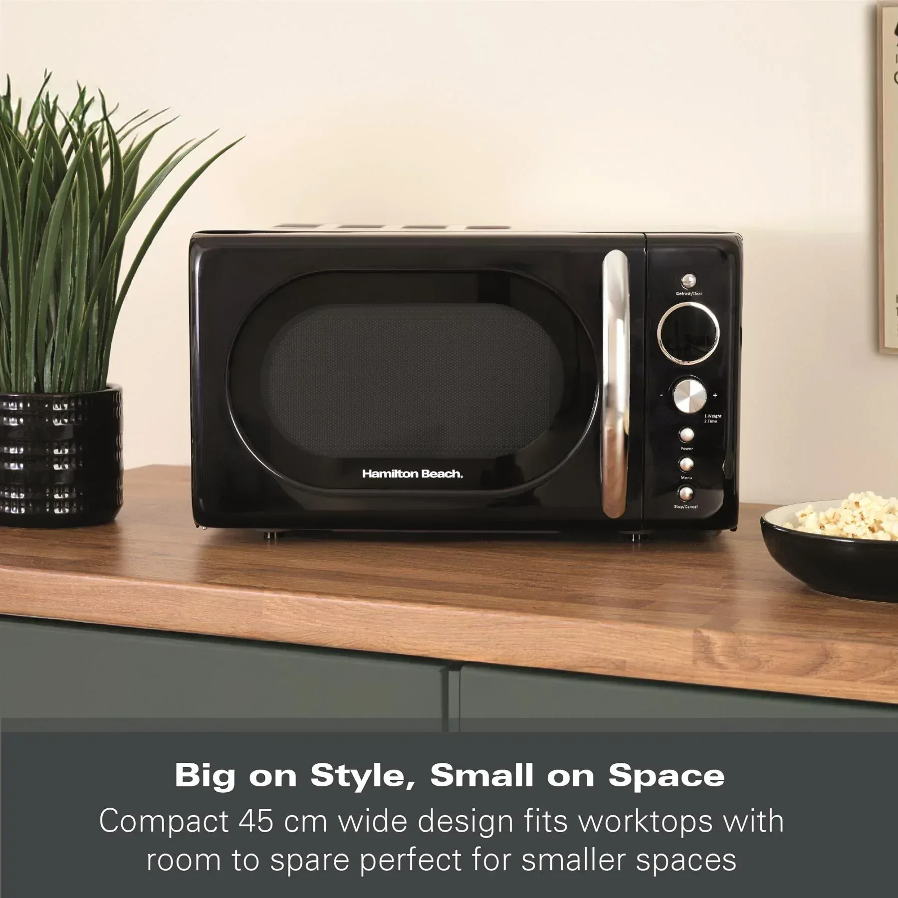 Hamilton Beach 20L Retro Black Microwave - Image 6