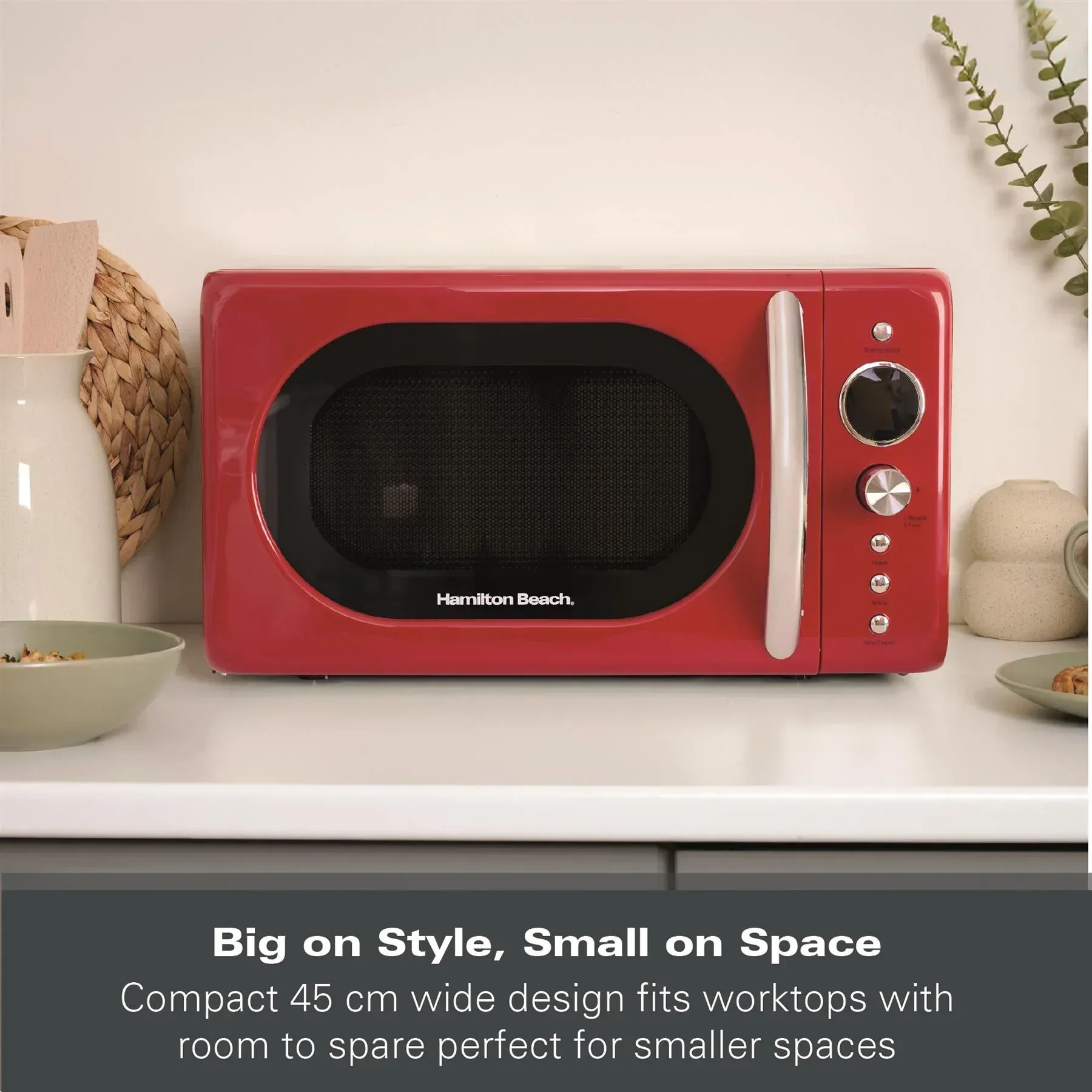 Hamilton Beach 20L Retro Red Microwave - Image 6