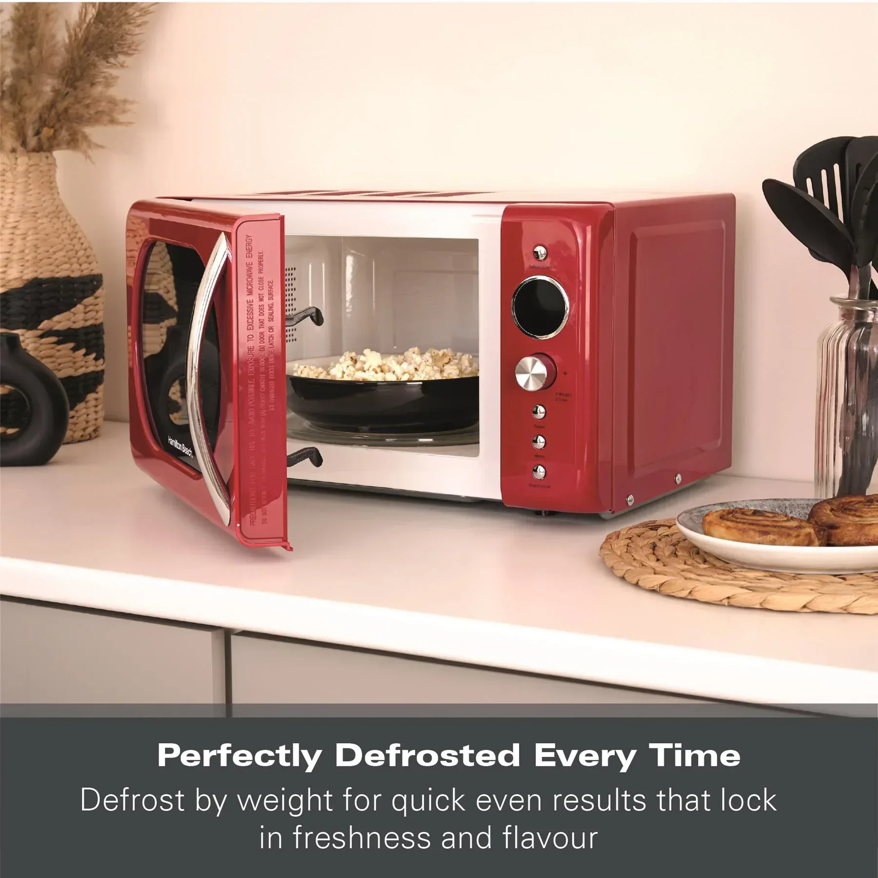 Hamilton Beach 20L Retro Red Microwave - Image 7