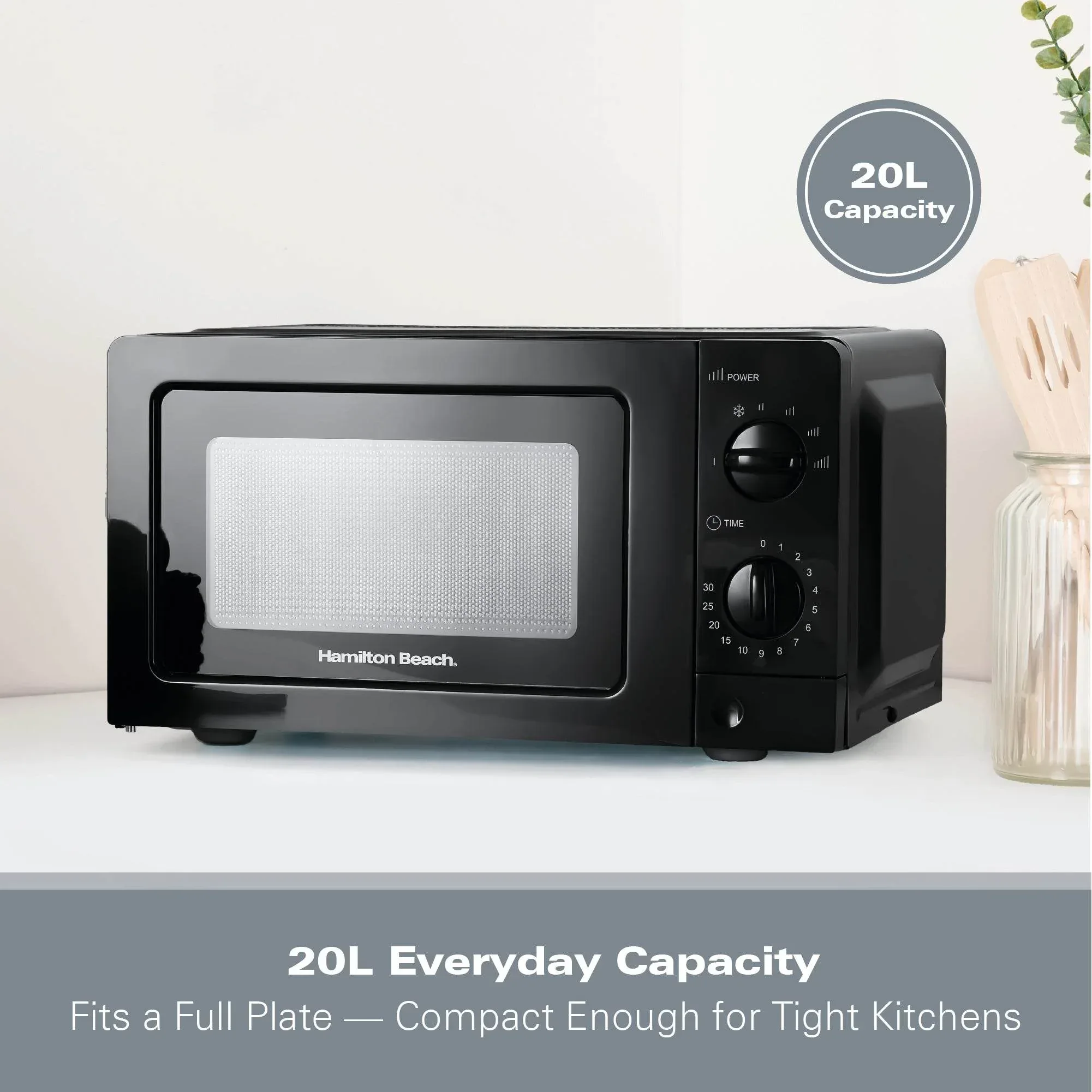 Hamilton Beach 20L Standard Microwave - Black - Image 6
