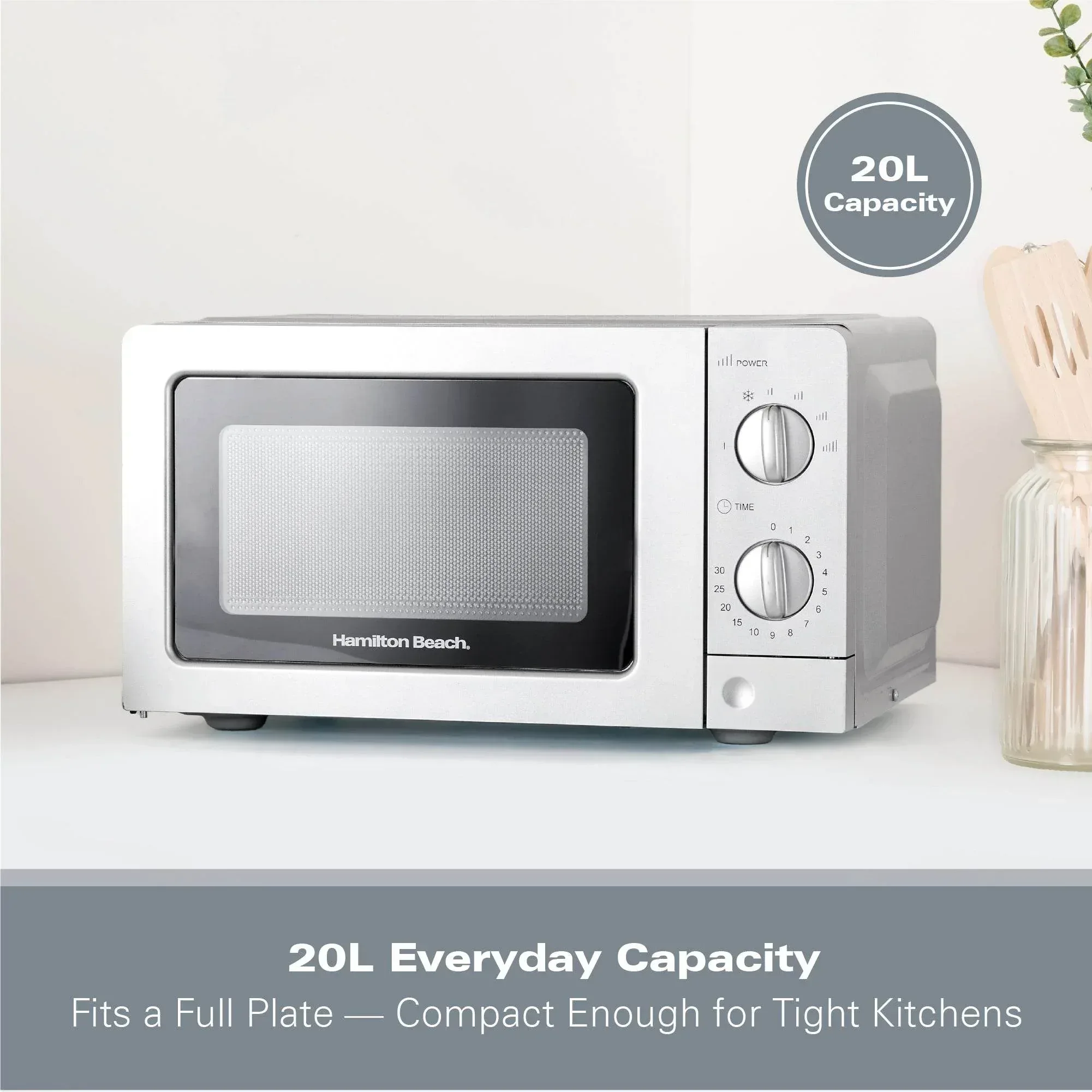 Hamilton Beach 20L Standard Microwave - Silver - Image 6