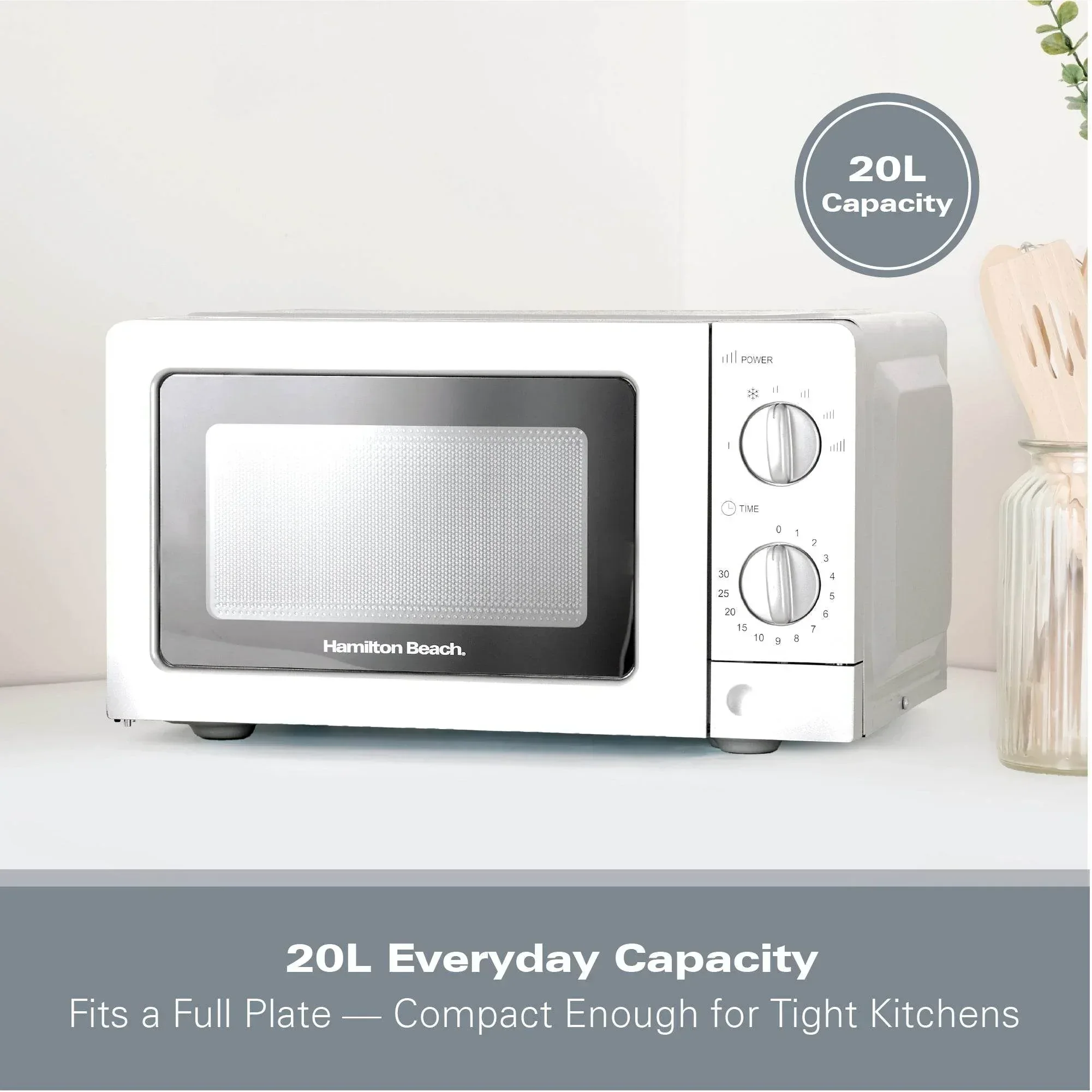 Hamilton Beach 20L Standard Microwave - White - Image 4