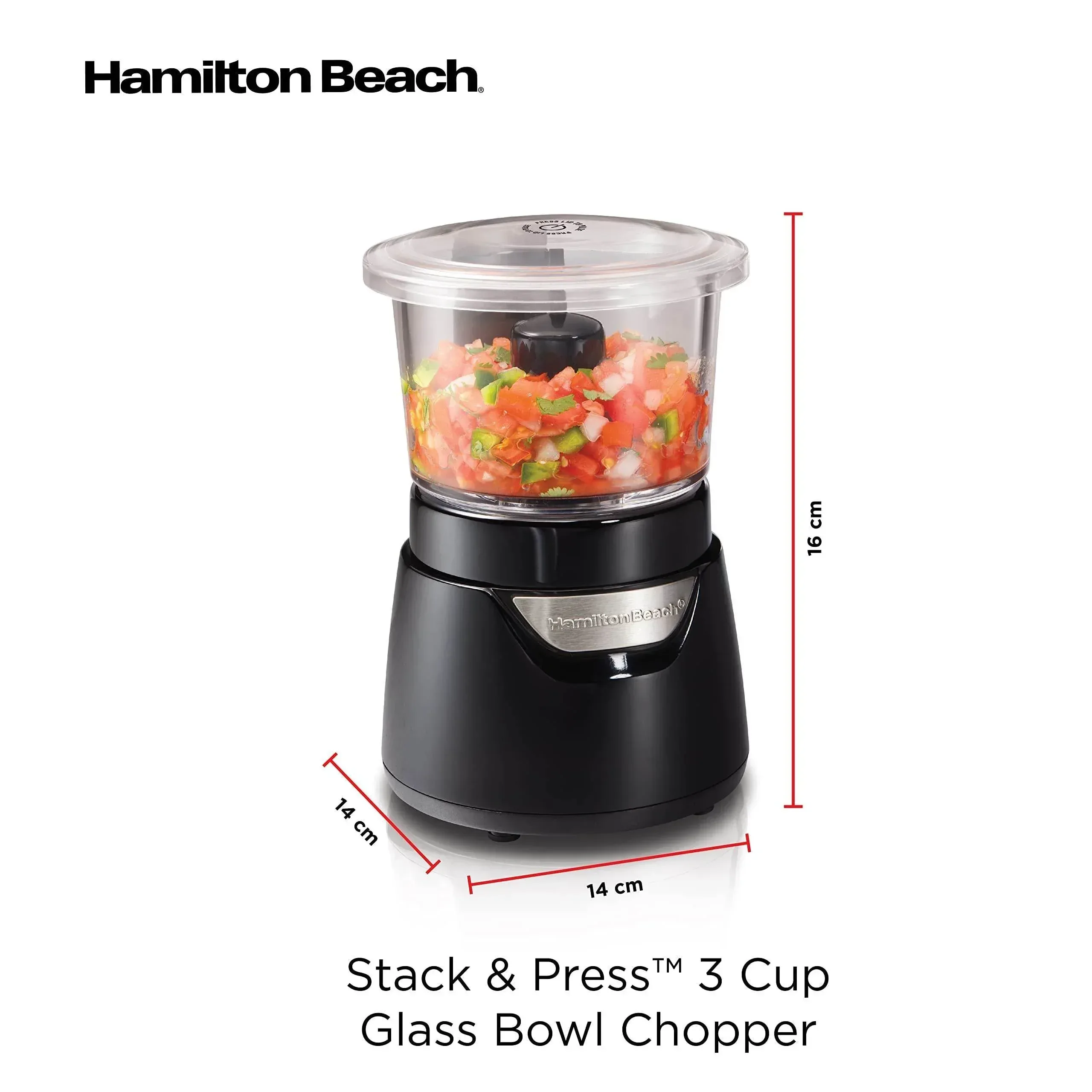 Hamilton Beach 700ml Stack & Press Glass Bowl Chopper - Image 8