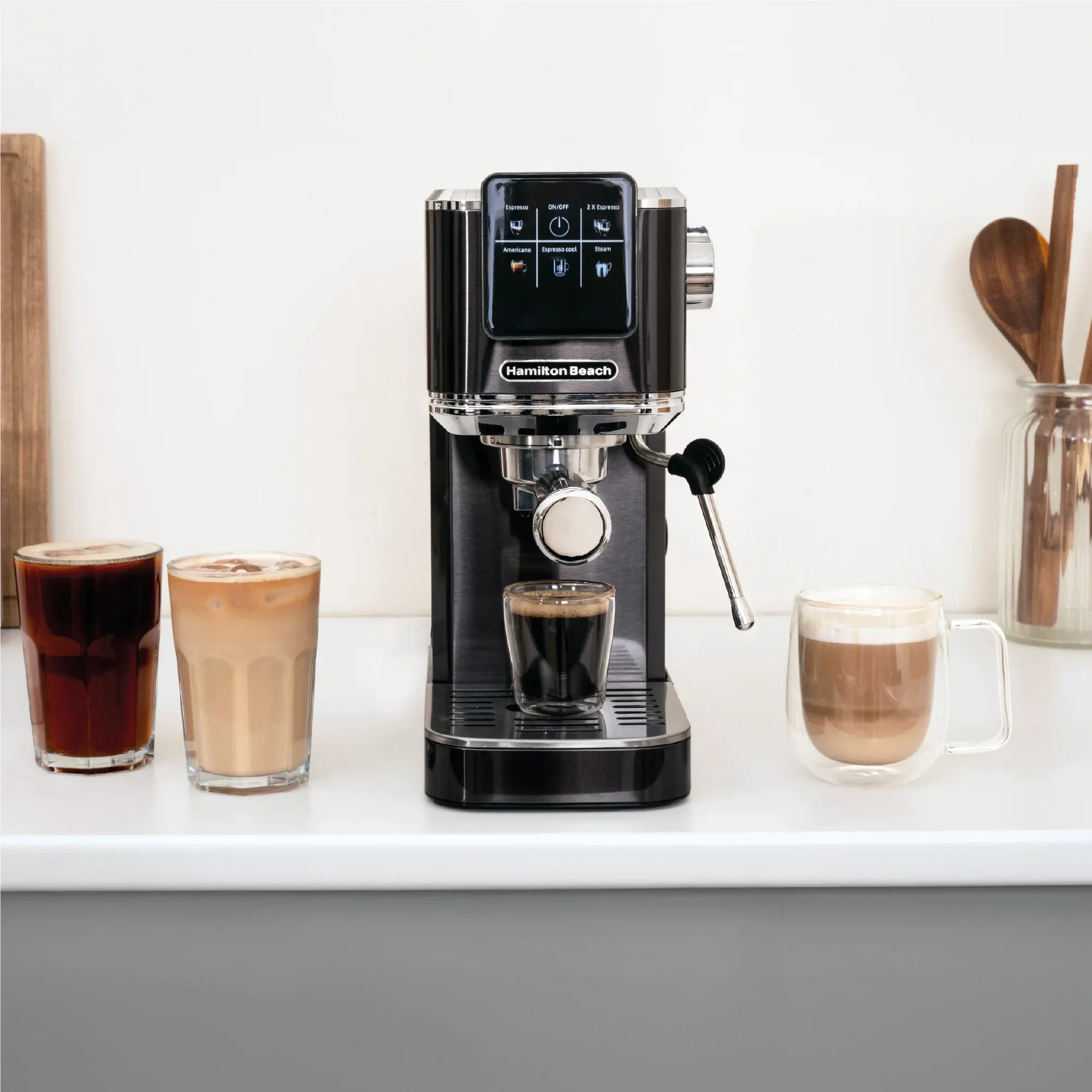 Hamilton Beach BaristaPro Touch 5-in-1  Espresso Machine Black - Image 5