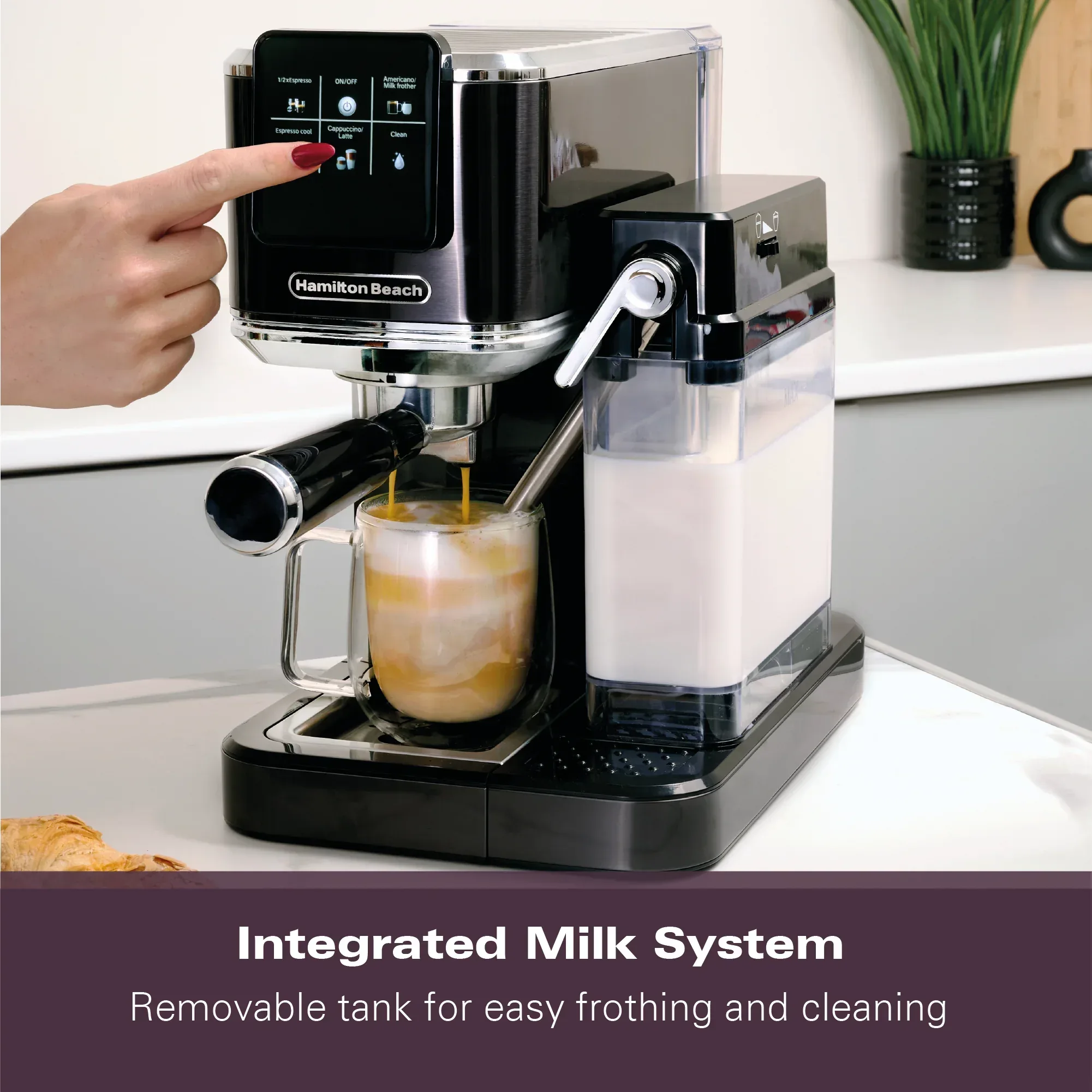 Hamilton Beach BaristaPro+ Touch 8-in-1 Espresso Machine Black - Image 16