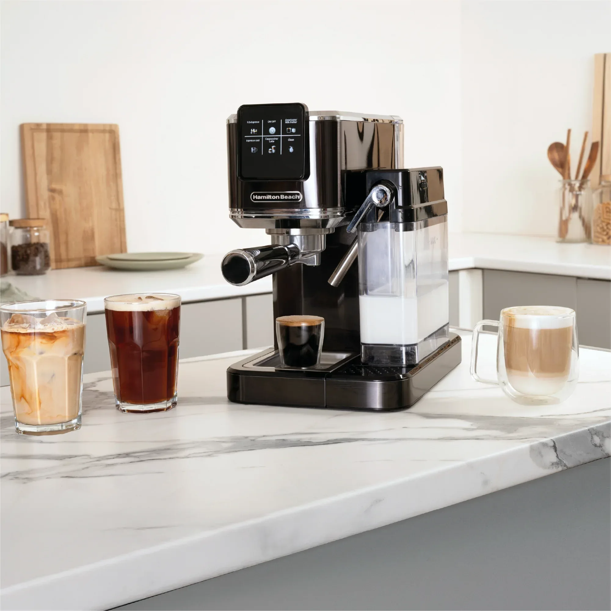 Hamilton Beach BaristaPro+ Touch 8-in-1 Espresso Machine Black - Image 5