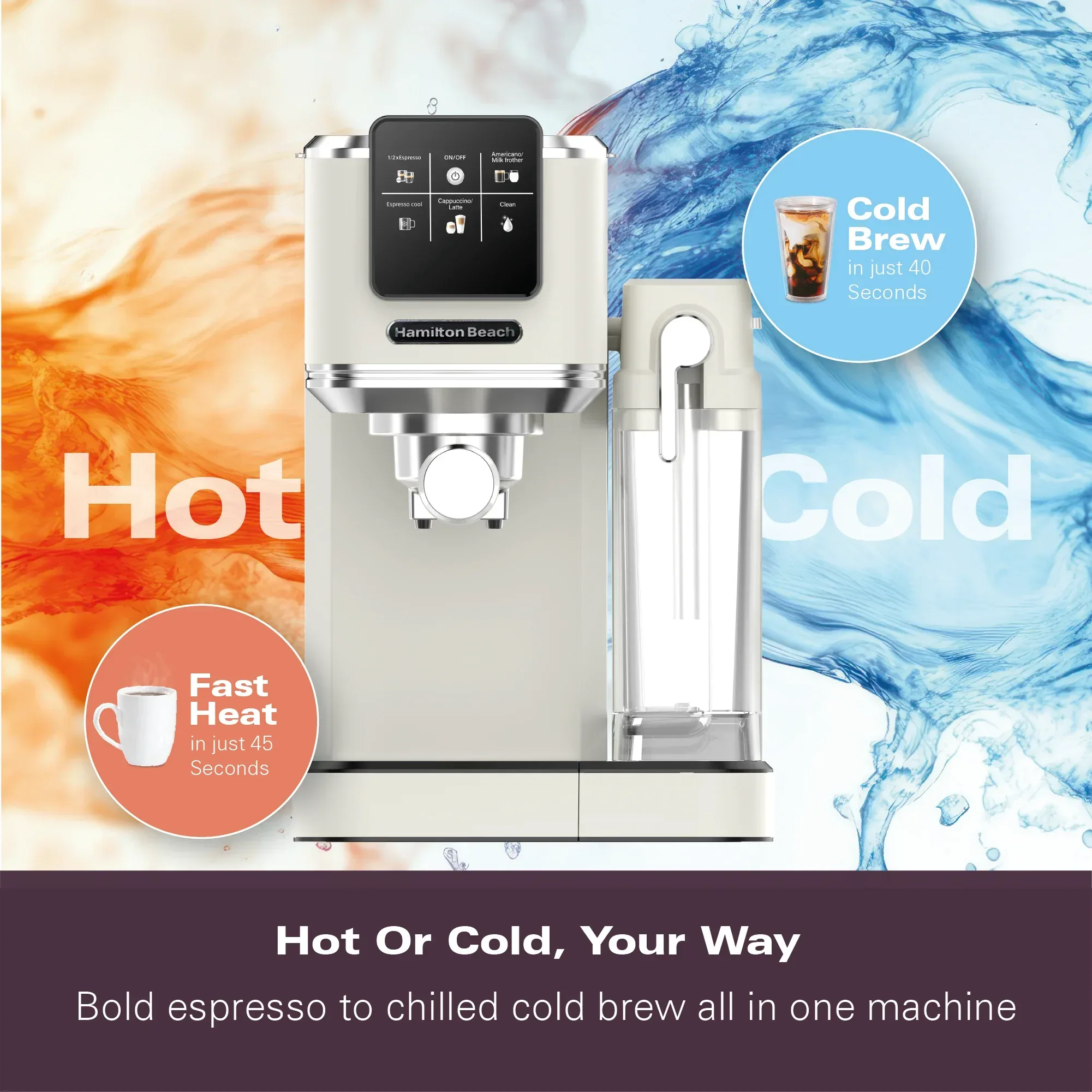 Hamilton Beach BaristaPro+ Touch 8-in-1 Espresso Machine Cream - Image 12