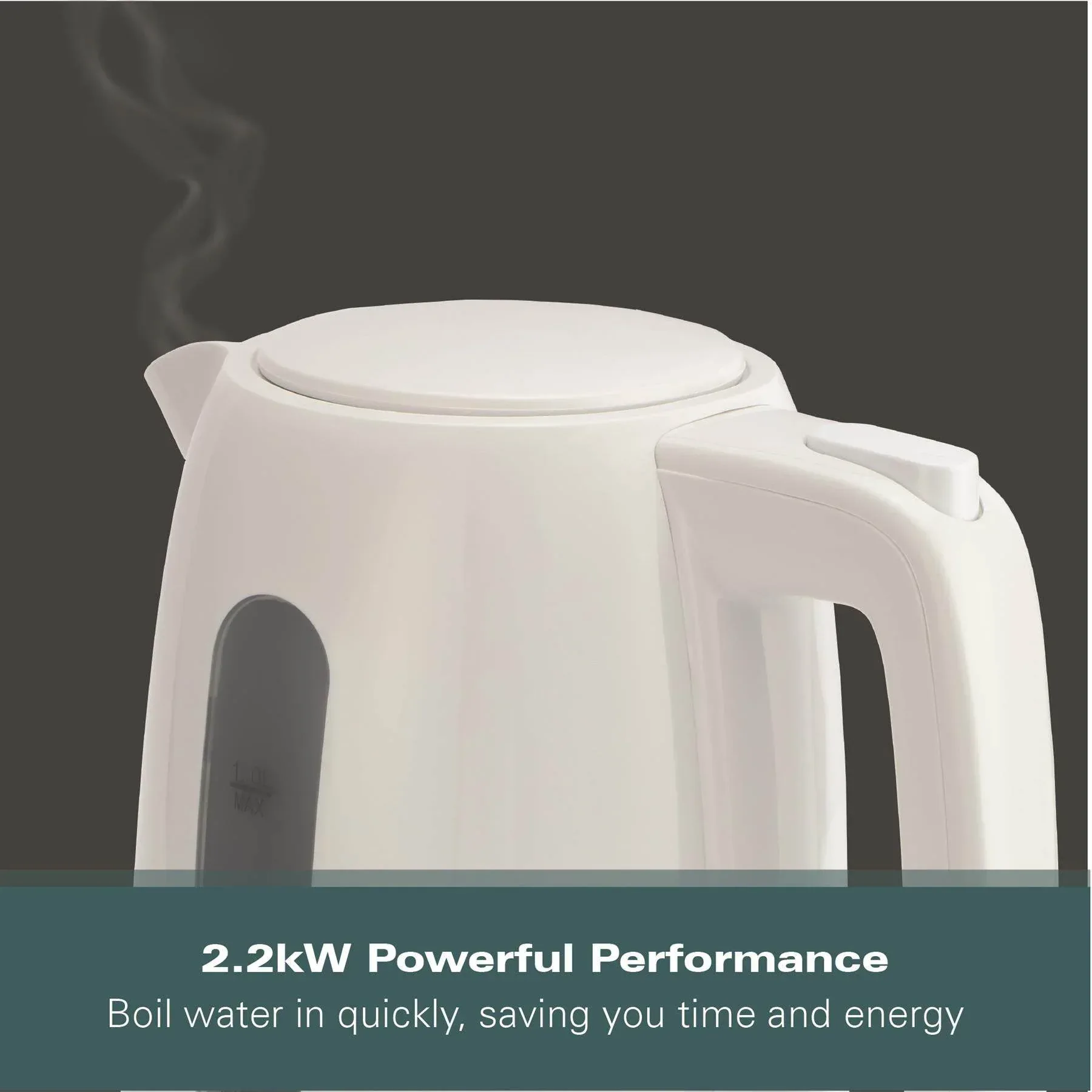 Hamilton Beach Compact 1L Kettle - White - Image 5