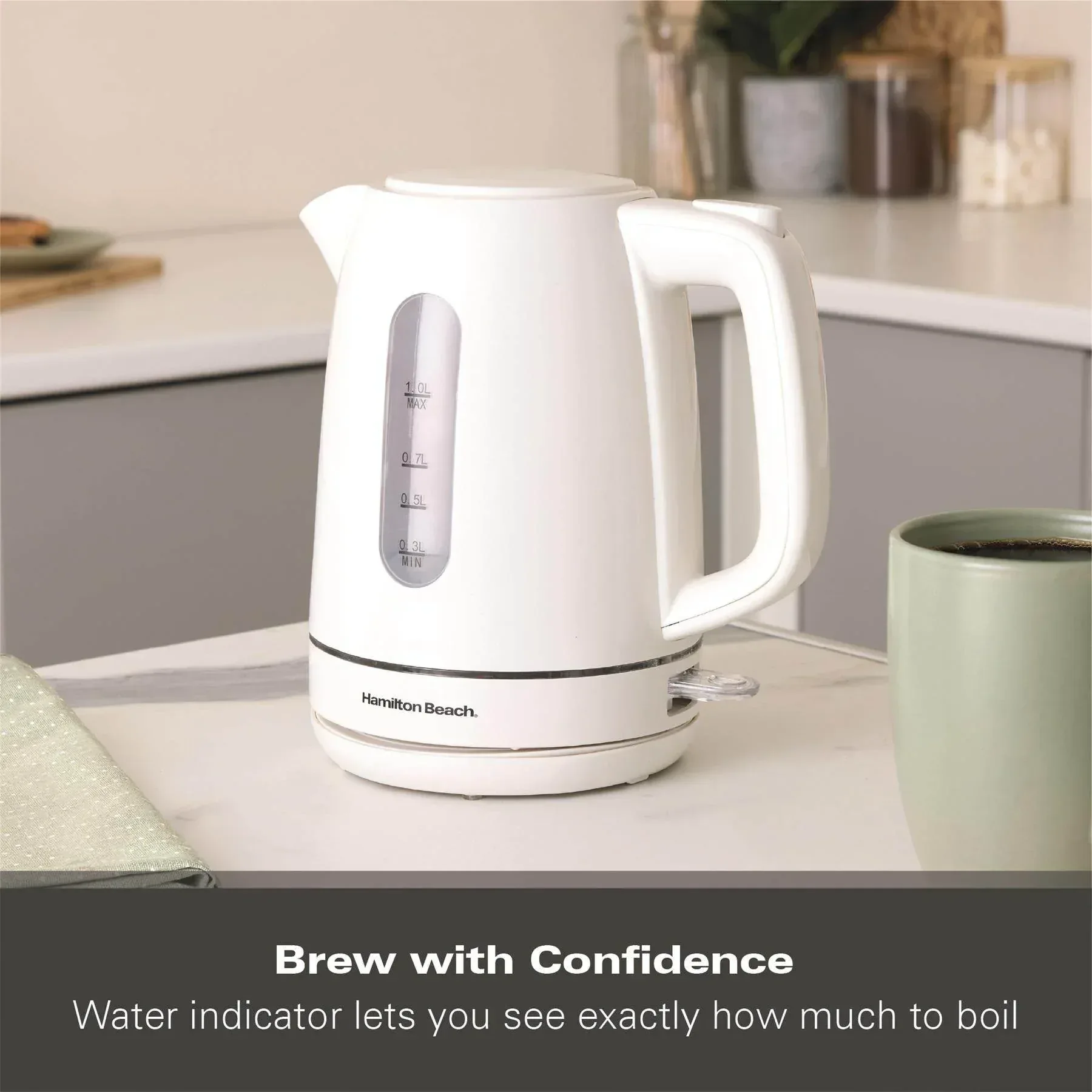 Hamilton Beach Compact 1L Kettle - White - Image 6