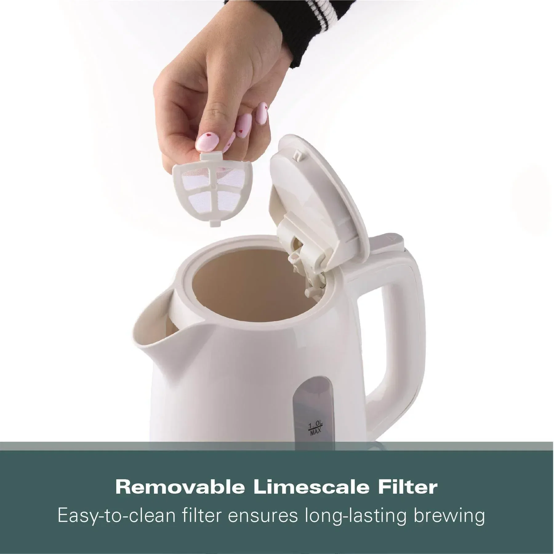 Hamilton Beach Compact 1L Kettle - White - Image 7