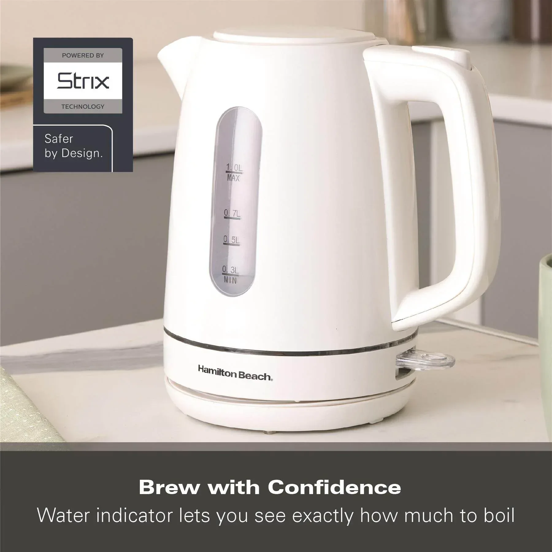 Hamilton Beach Compact 1L Kettle - White - Image 8