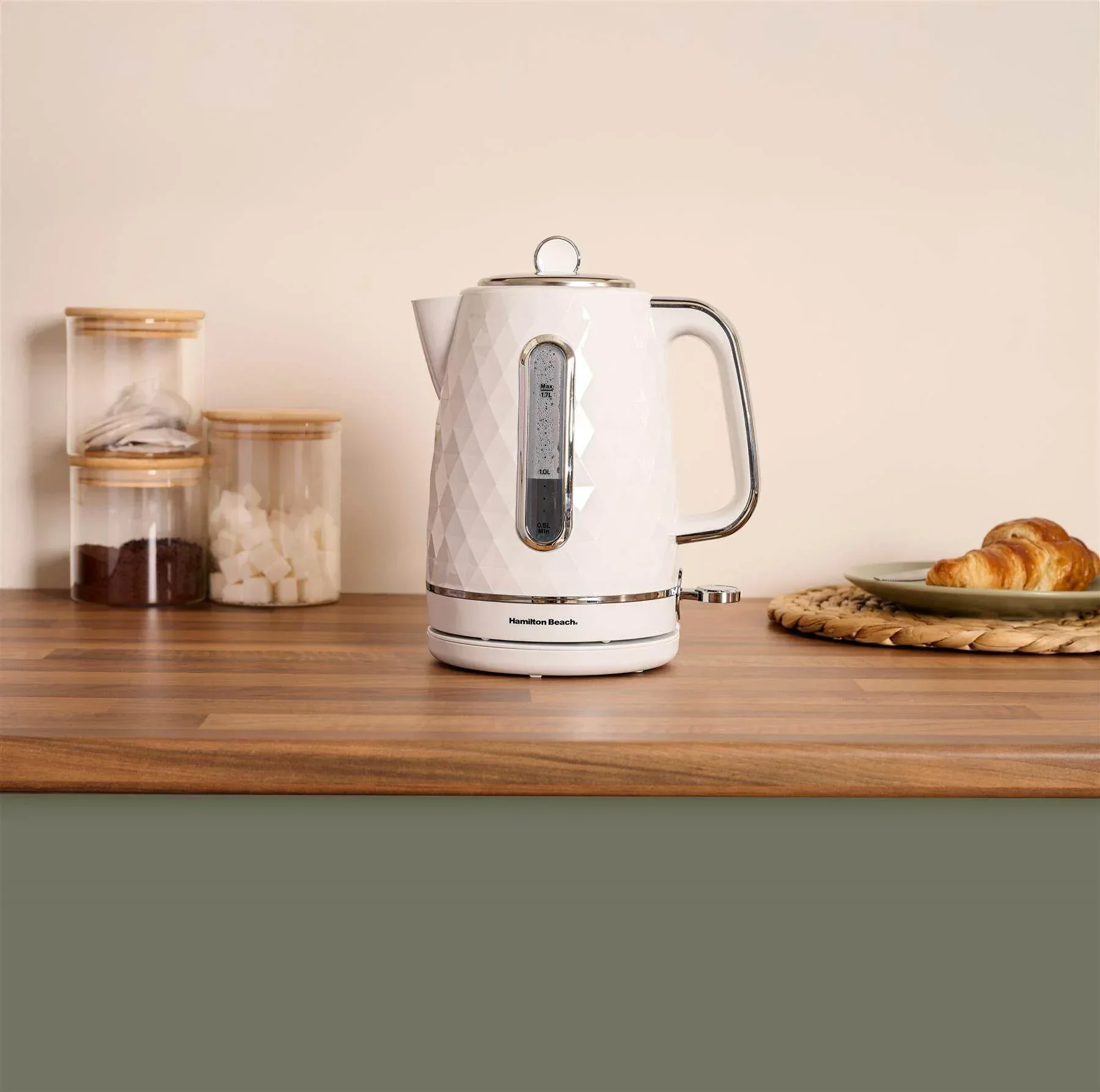 Hamilton Beach Diamond Kettle & Toaster Set White - Image 3