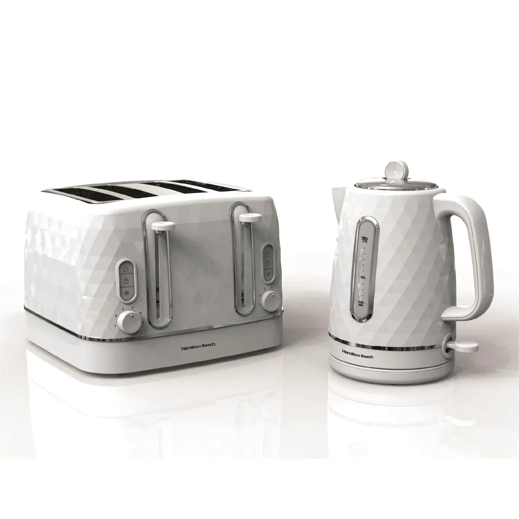 Hamilton Beach Diamond Kettle & Toaster Set White - Image 7