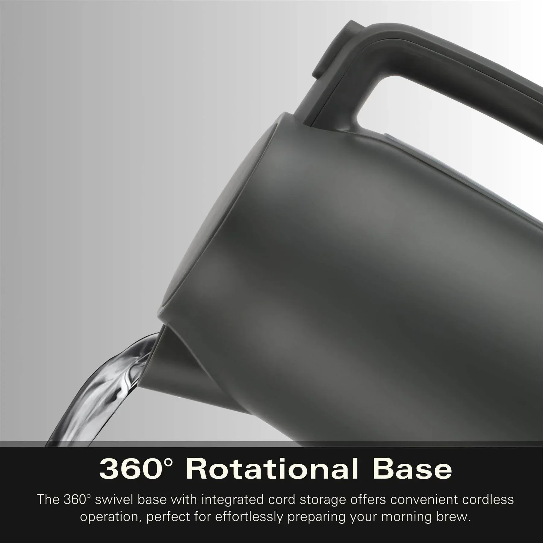 Hamilton Beach Ella 1.7L Kettle - Matte Charcoal - Image 4