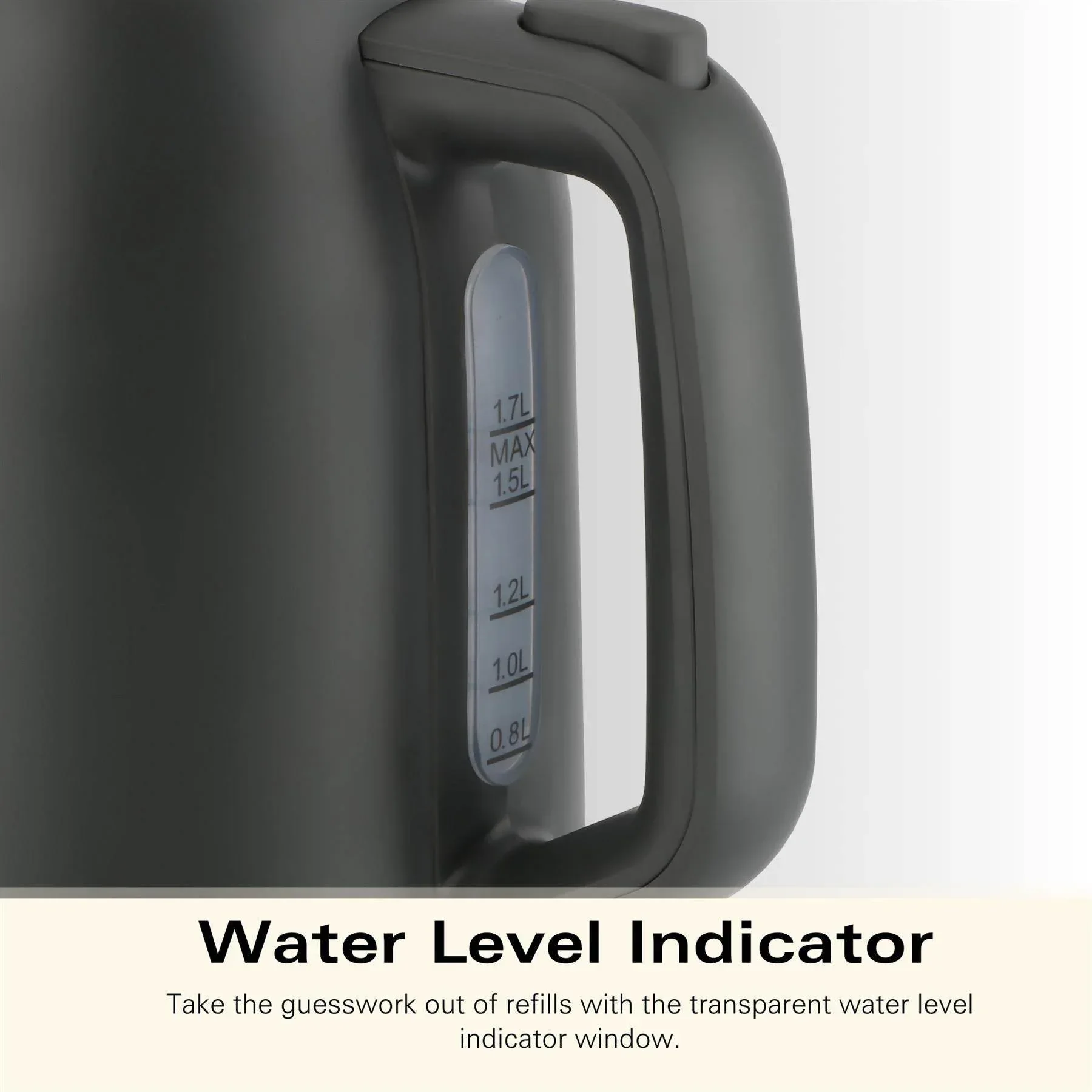 Hamilton Beach Ella 1.7L Kettle - Matte Charcoal - Image 5