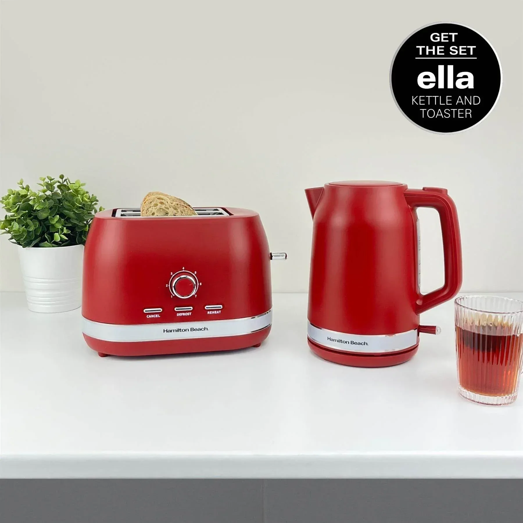 Hamilton Beach Ella 2 Slice Toaster - Matte Red - Image 9