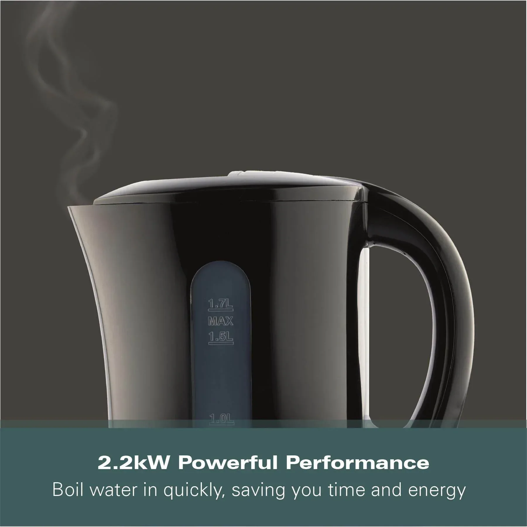 Hamilton Beach Essential 1.7L Plastic Kettle - Black - Image 6