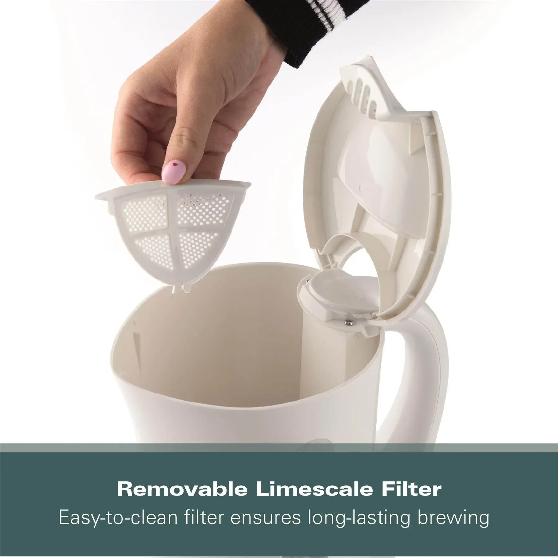 Hamilton Beach Essential 1.7L Plastic Kettle - White - Image 7