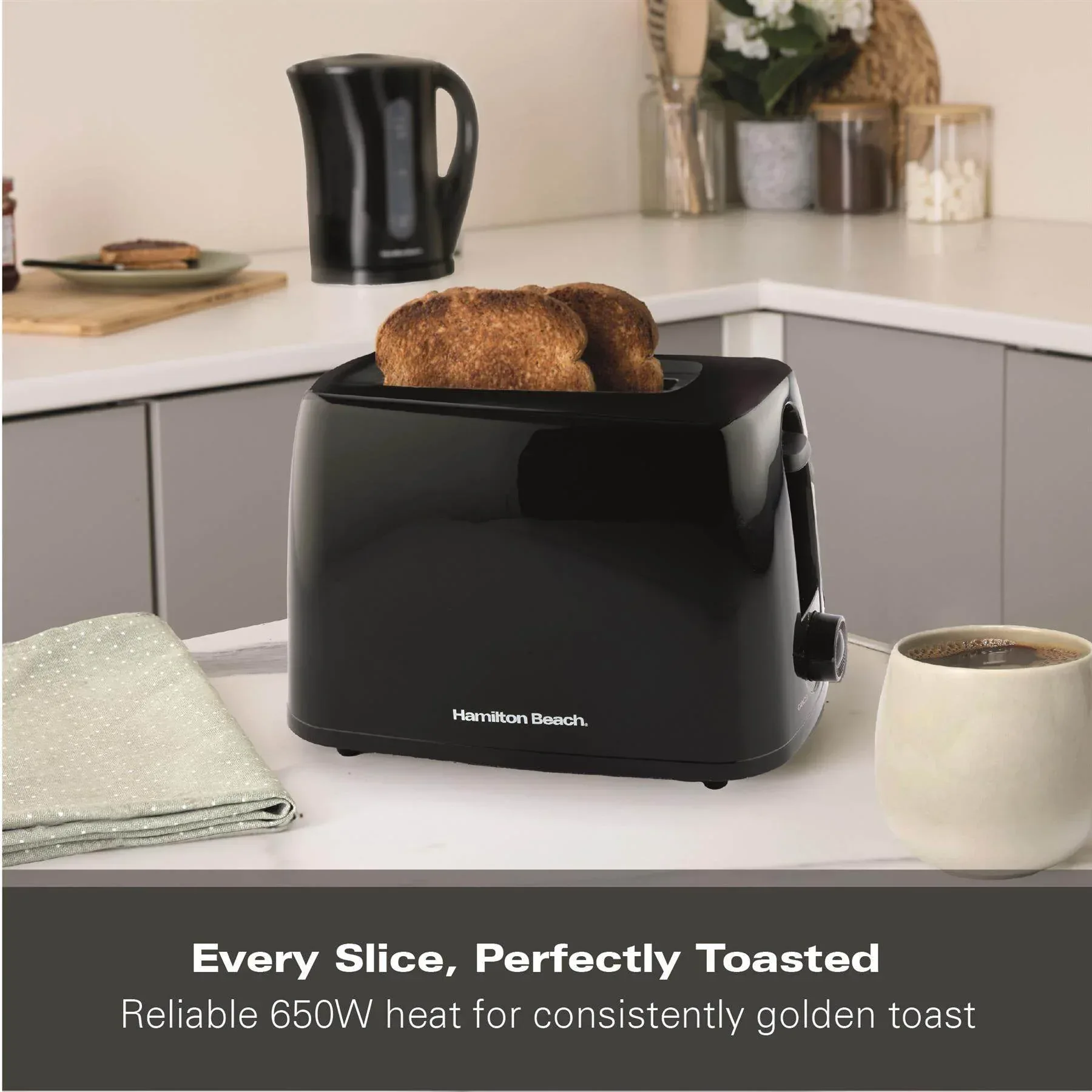 Hamilton Beach Essential 2 Slice Plastic Toaster - Black - Image 9