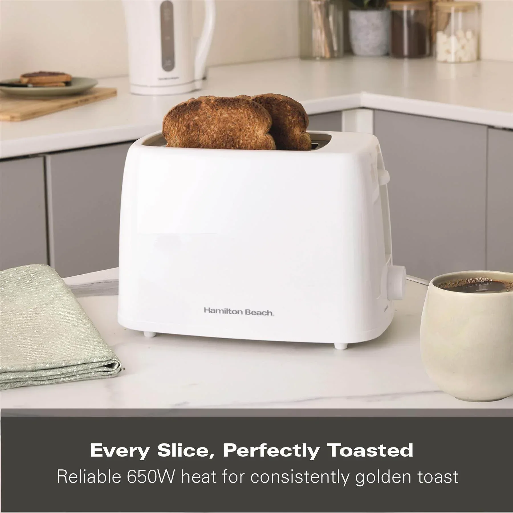 Hamilton Beach Essential 2 Slice Plastic Toaster - White - Image 5