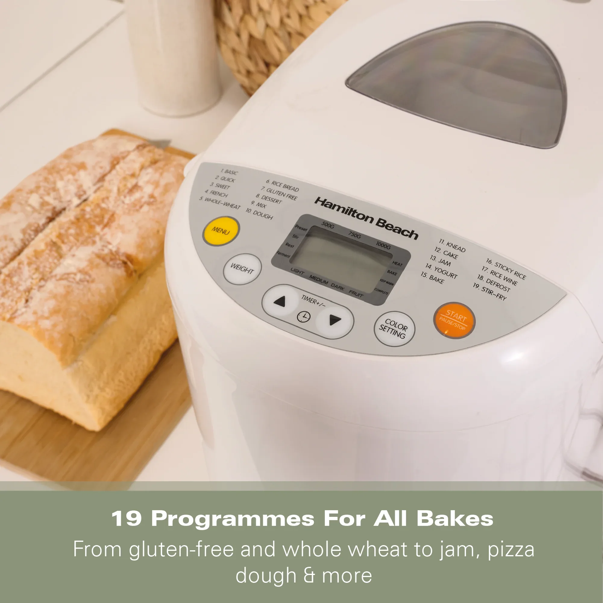 Hamilton Beach Essential QuickBake 19-in-1 Automatic Bread Maker - Image 7