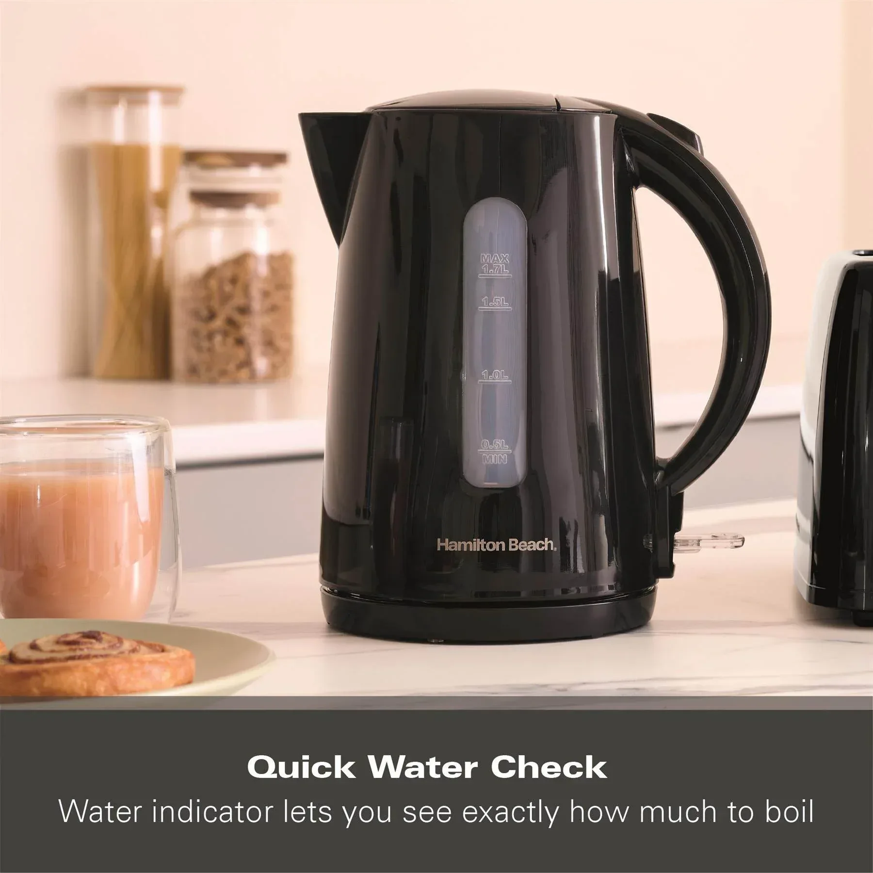 Hamilton Beach Essentials 1.7L Rapid Boil Kettle - Black - Image 8