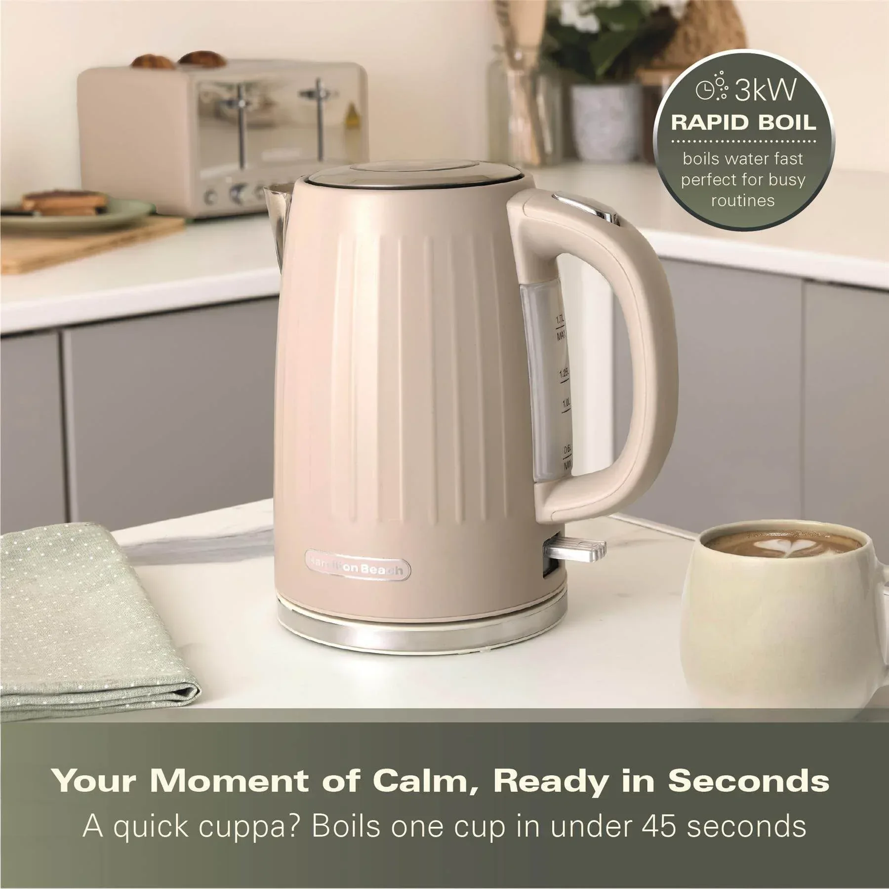 Hamilton Beach Harmony 1.7L Kettle - Cappuccino - Image 5