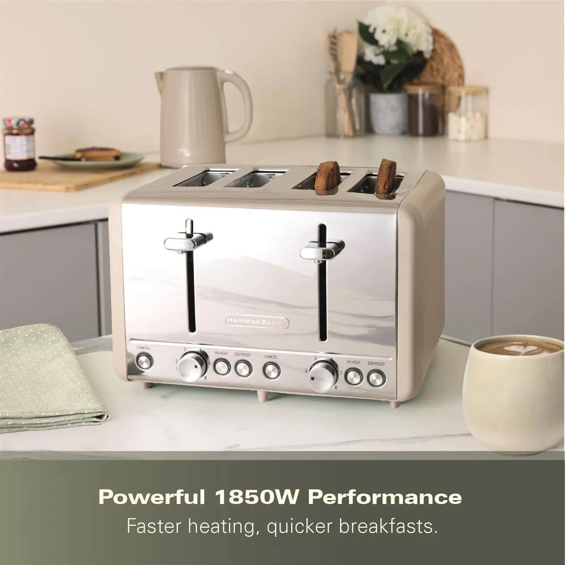 Hamilton Beach Harmony 4 Slice Toaster - Cappuccino - Image 5