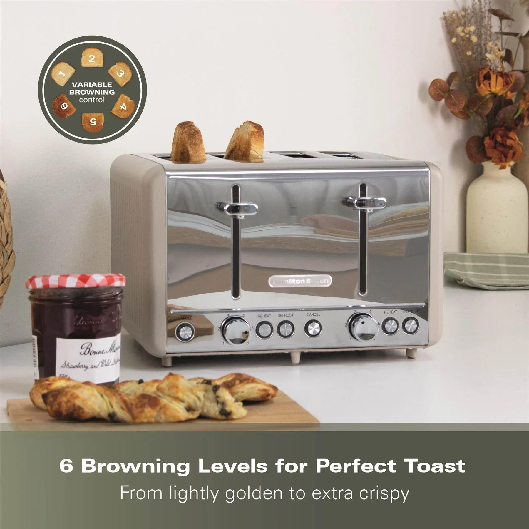 Hamilton Beach Harmony 4 Slice Toaster - Cappuccino - Image 7