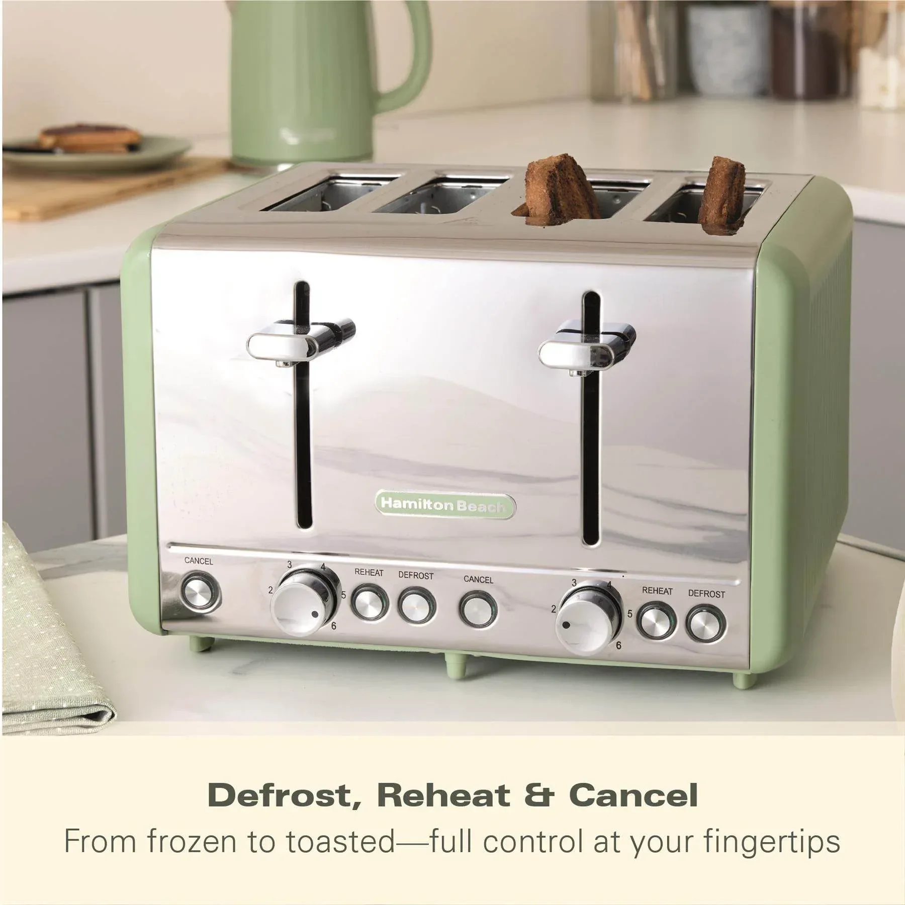 Hamilton Beach Harmony 4 Slice Toaster - Matcha - Image 10