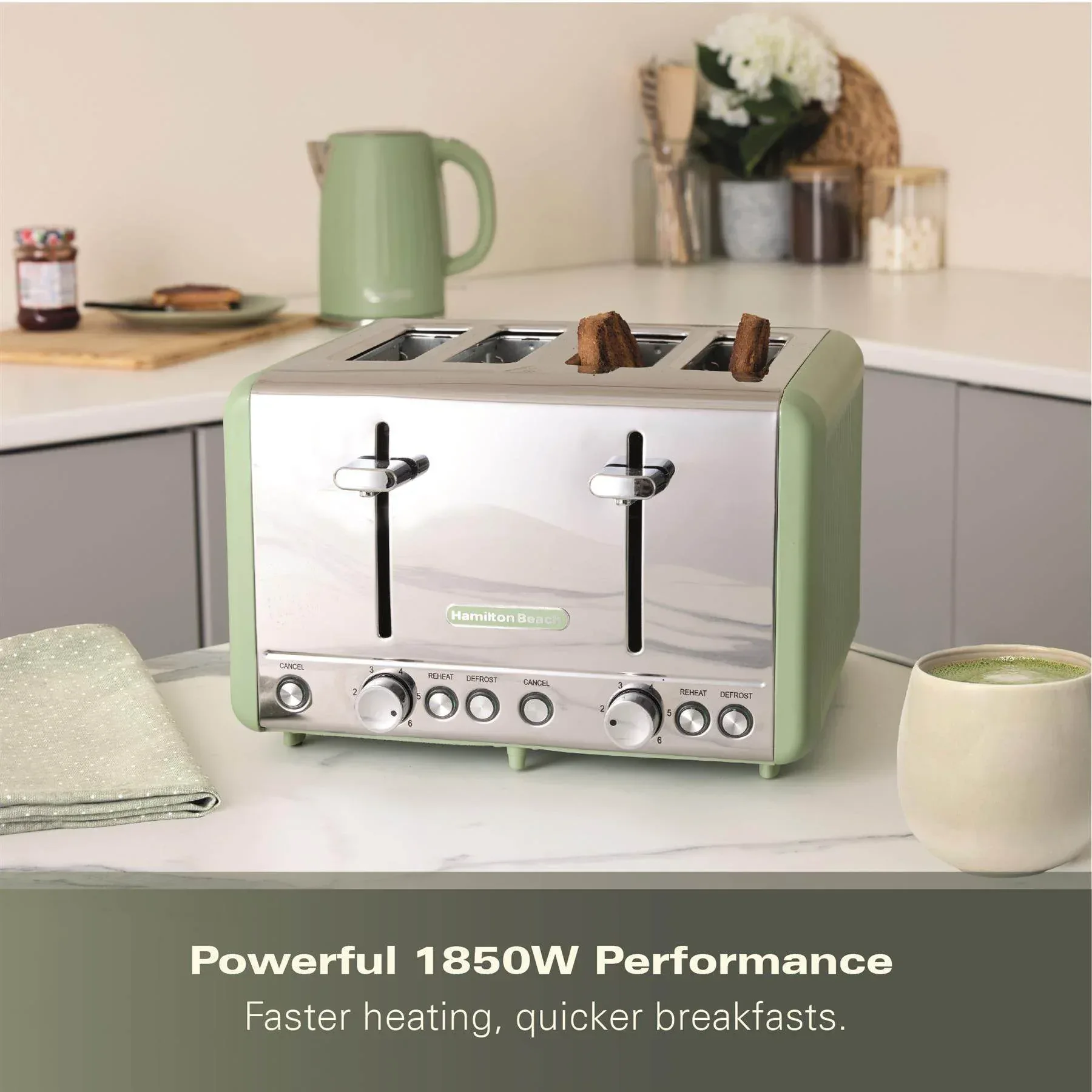 Hamilton Beach Harmony 4 Slice Toaster - Matcha - Image 5