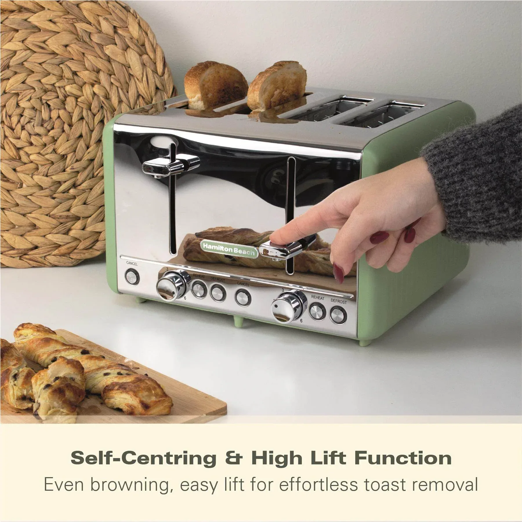 Hamilton Beach Harmony 4 Slice Toaster - Matcha - Image 8