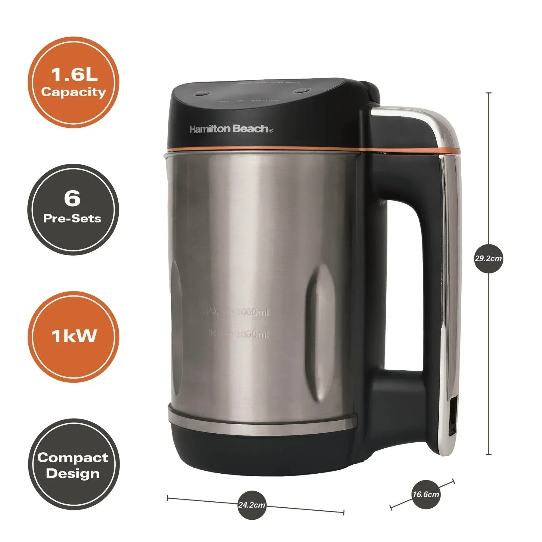 Hamilton Beach Intelligent Control Soup Maker Plus - Black - Image 5