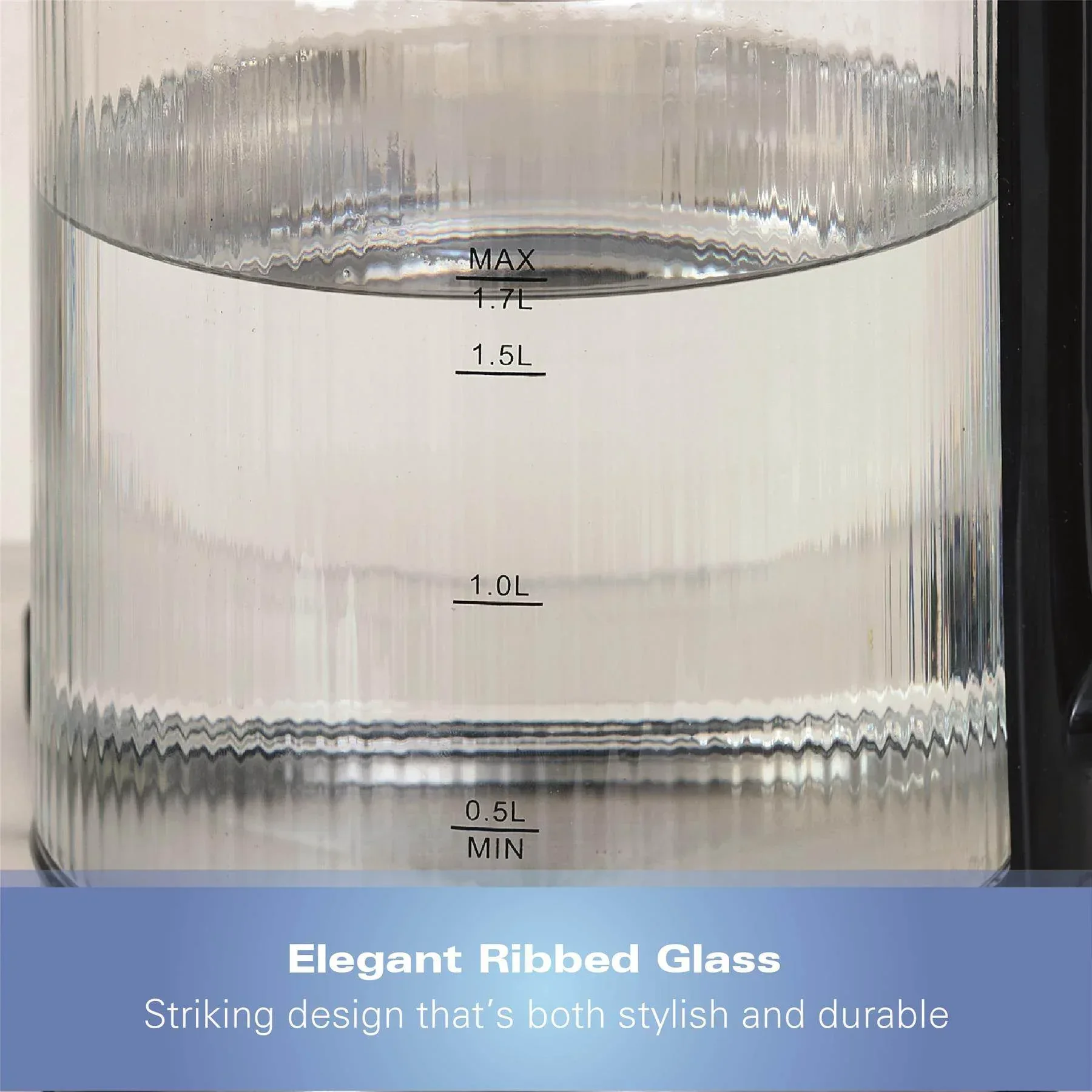 Hamilton Beach Liberty 1.7L Ribbed Glass Kettle - Image 11