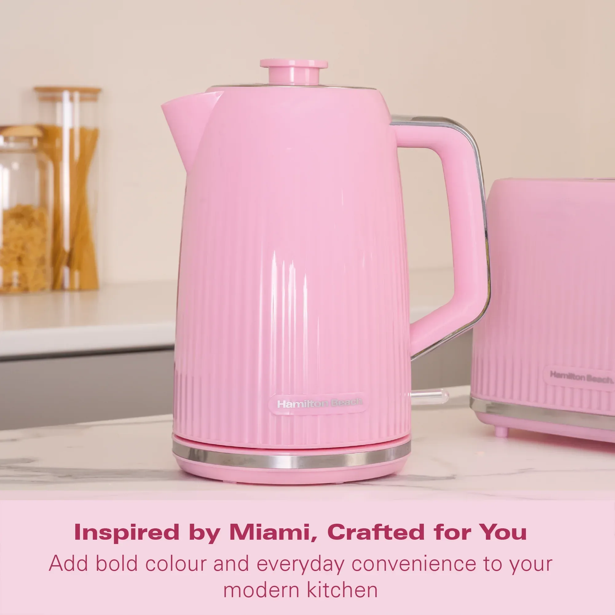 Hamilton Beach Miami 1.7L Kettle Flamingo Pink - Image 5