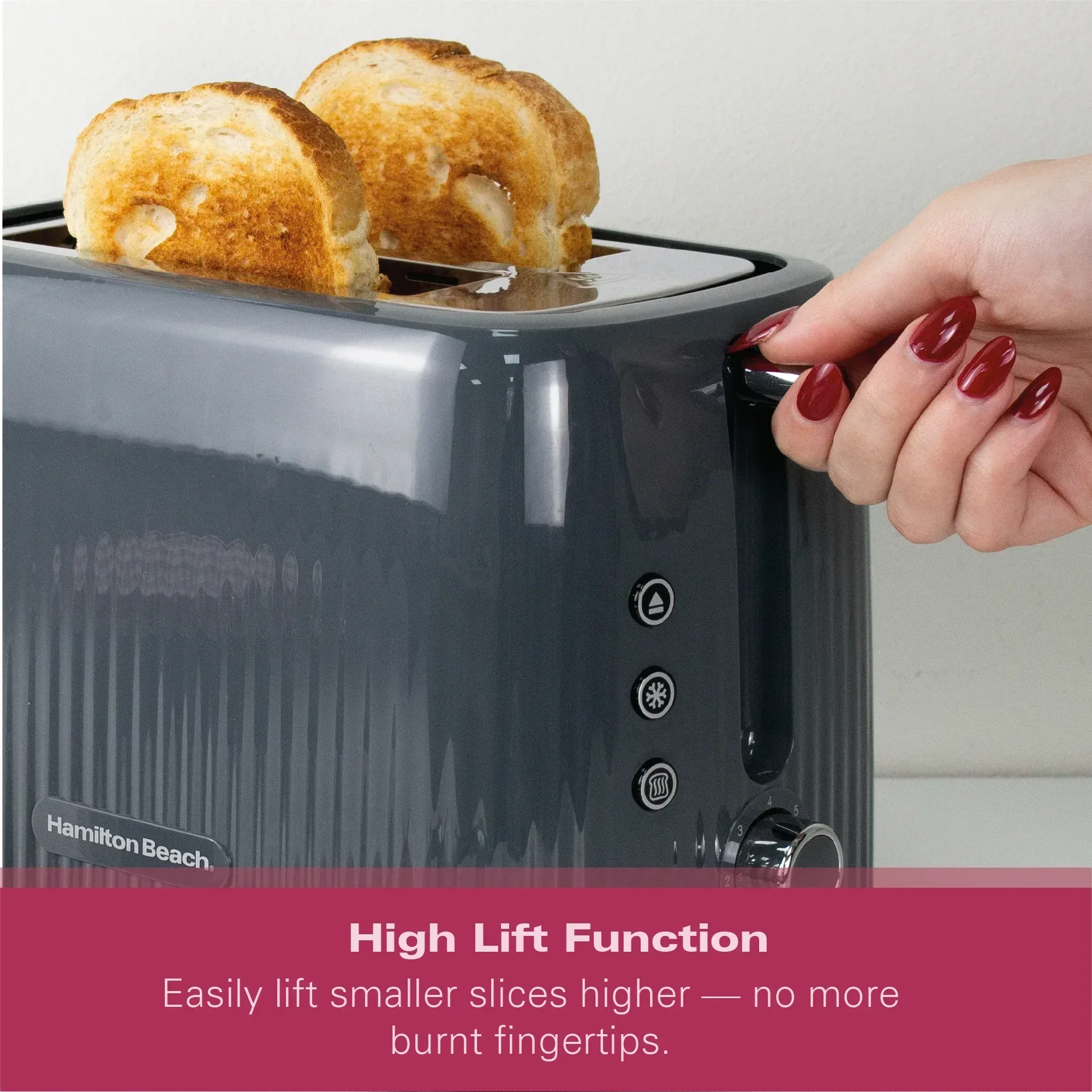 Hamilton Beach Miami 2 Slice Toaster Charcoal Grey - Image 10