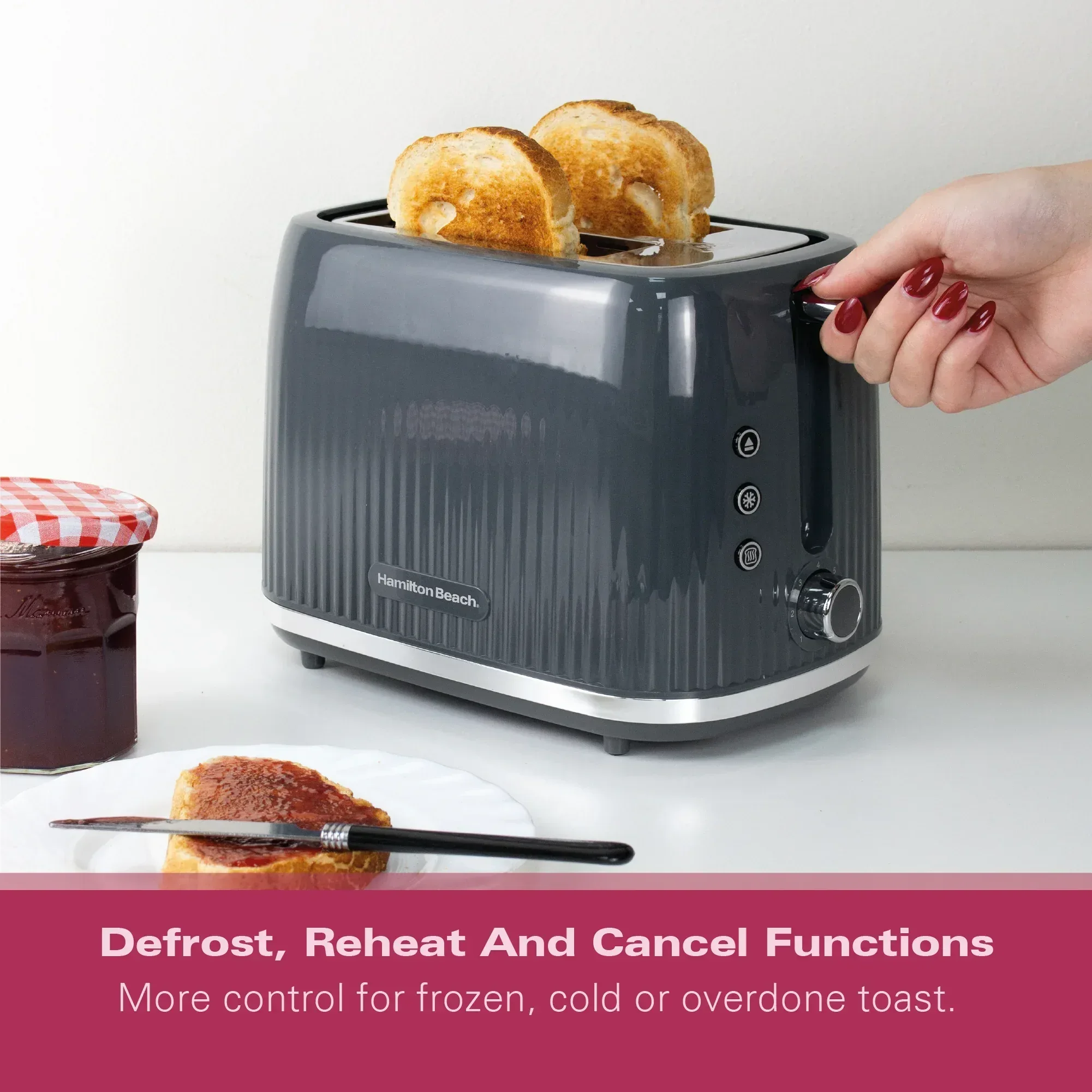 Hamilton Beach Miami 2 Slice Toaster Charcoal Grey - Image 8