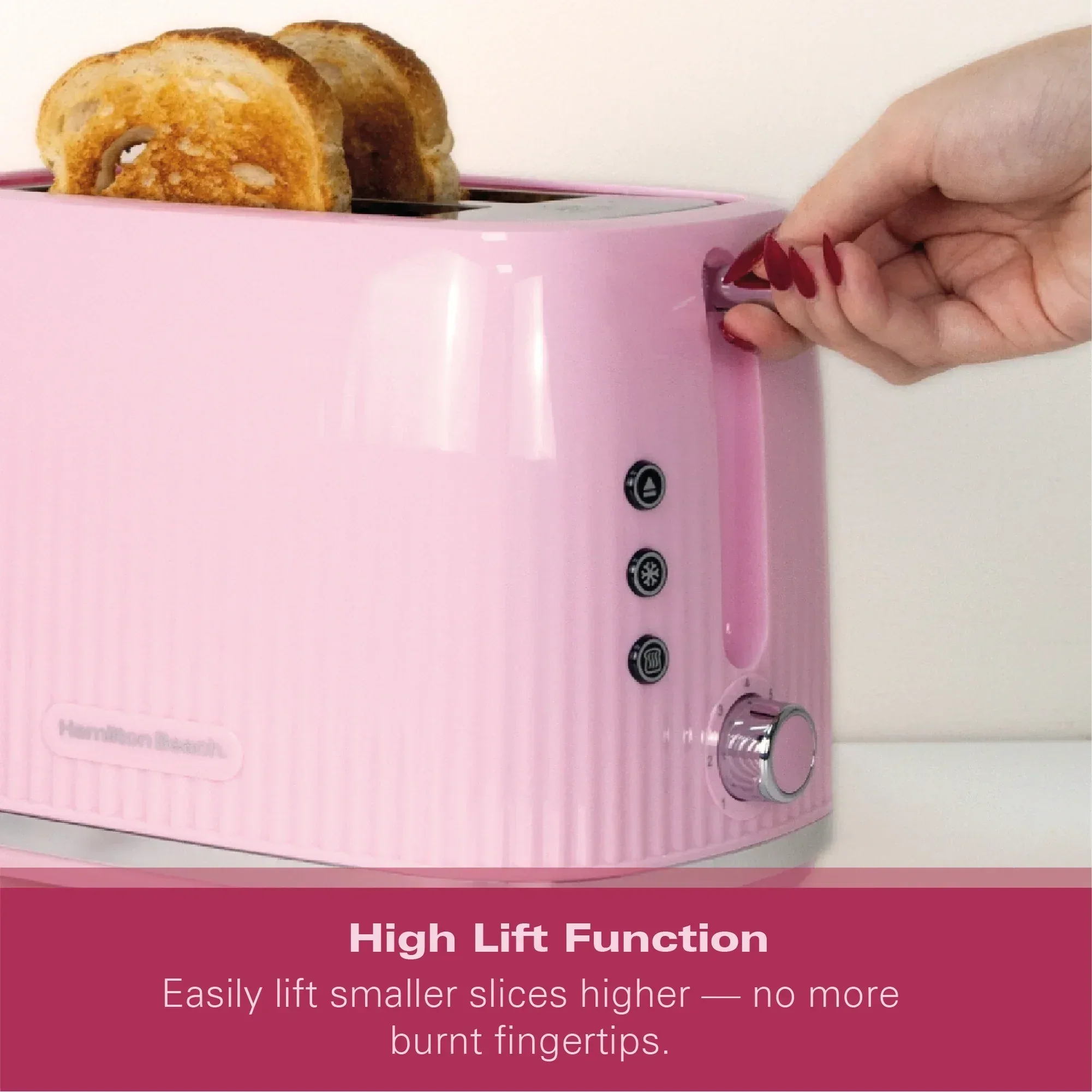 Hamilton Beach Miami 2 Slice Toaster Flamingo Pink - Image 10