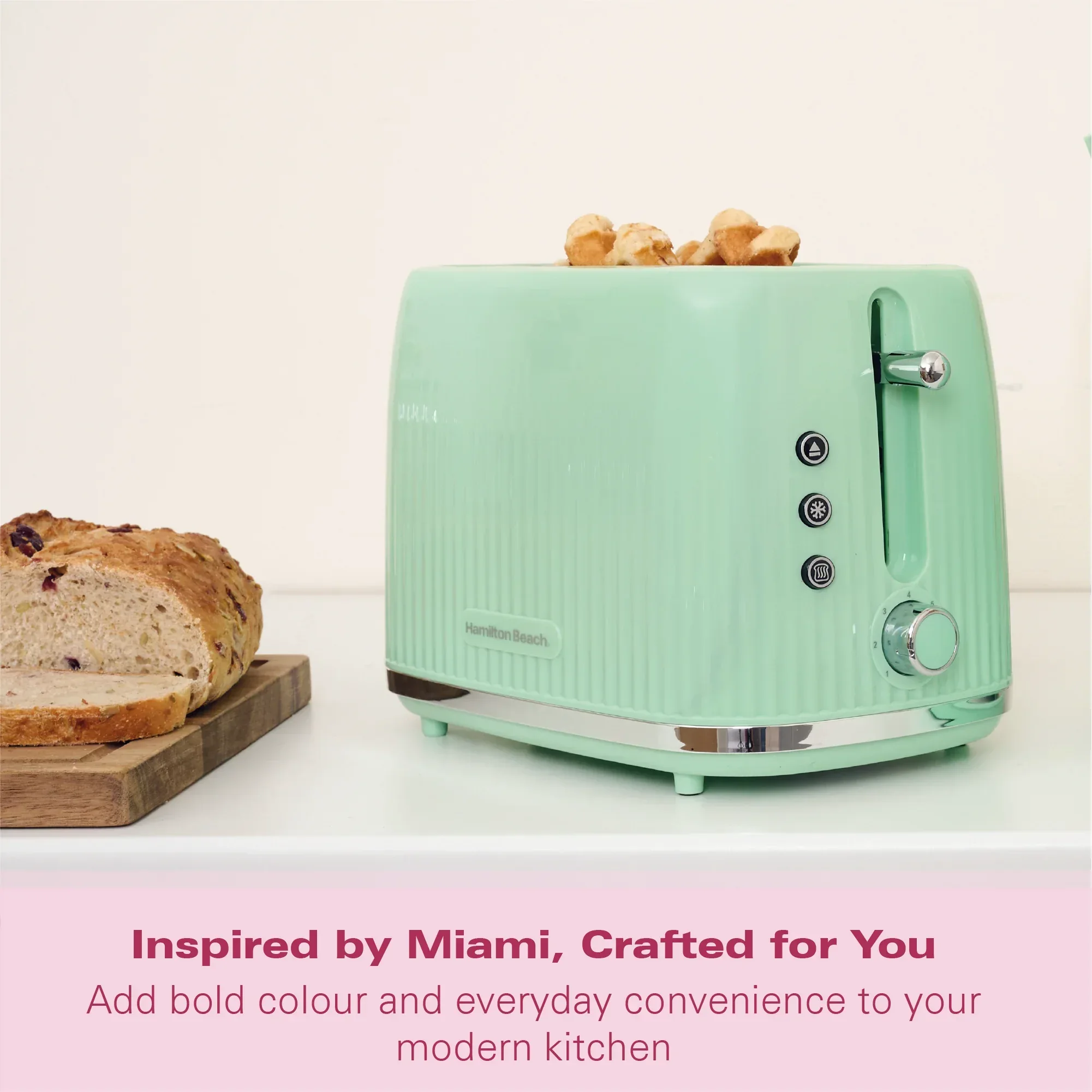 Hamilton Beach Miami 2 Slice Toaster Mojito Mint - Image 3