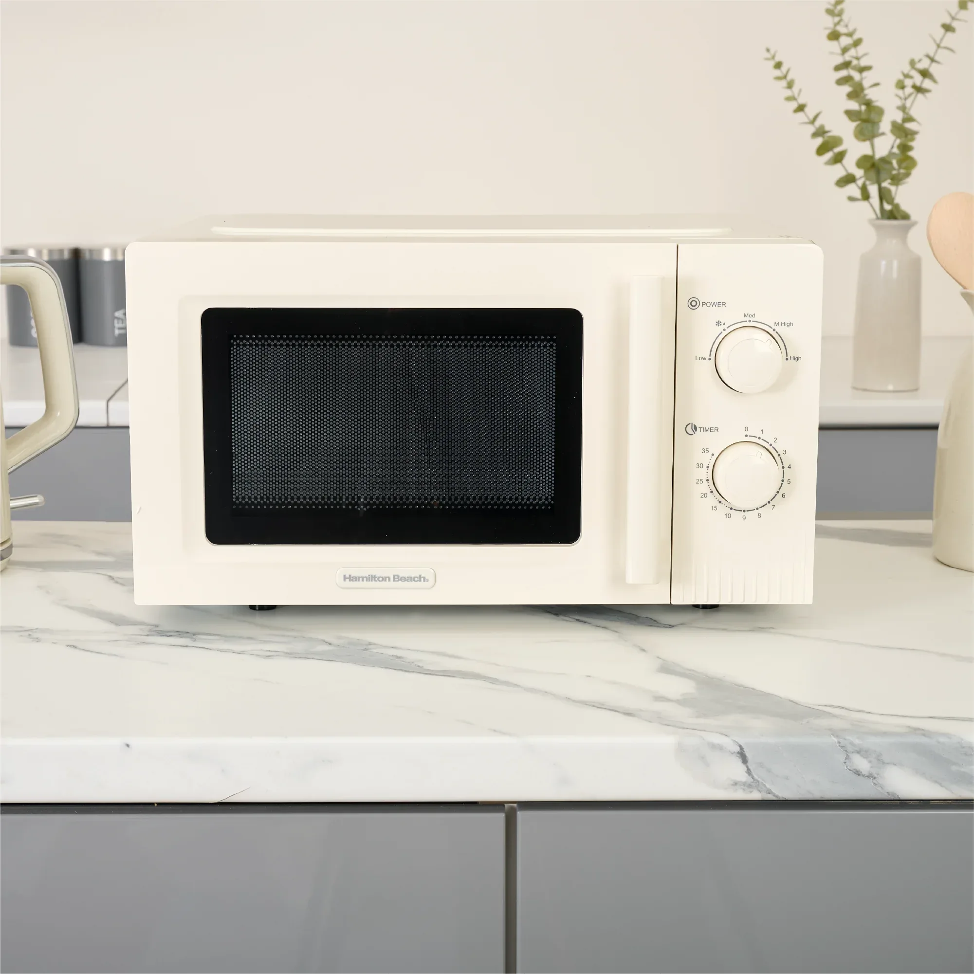 Hamilton Beach Miami Kettle, Toaster & Microwave Set - Sand - Image 4