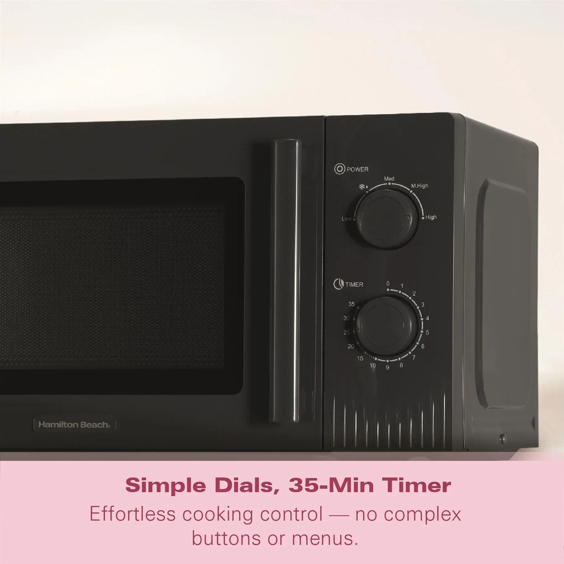 Hamilton Beach Miami Manual 800W Microwave - Charcoal Grey - Image 9