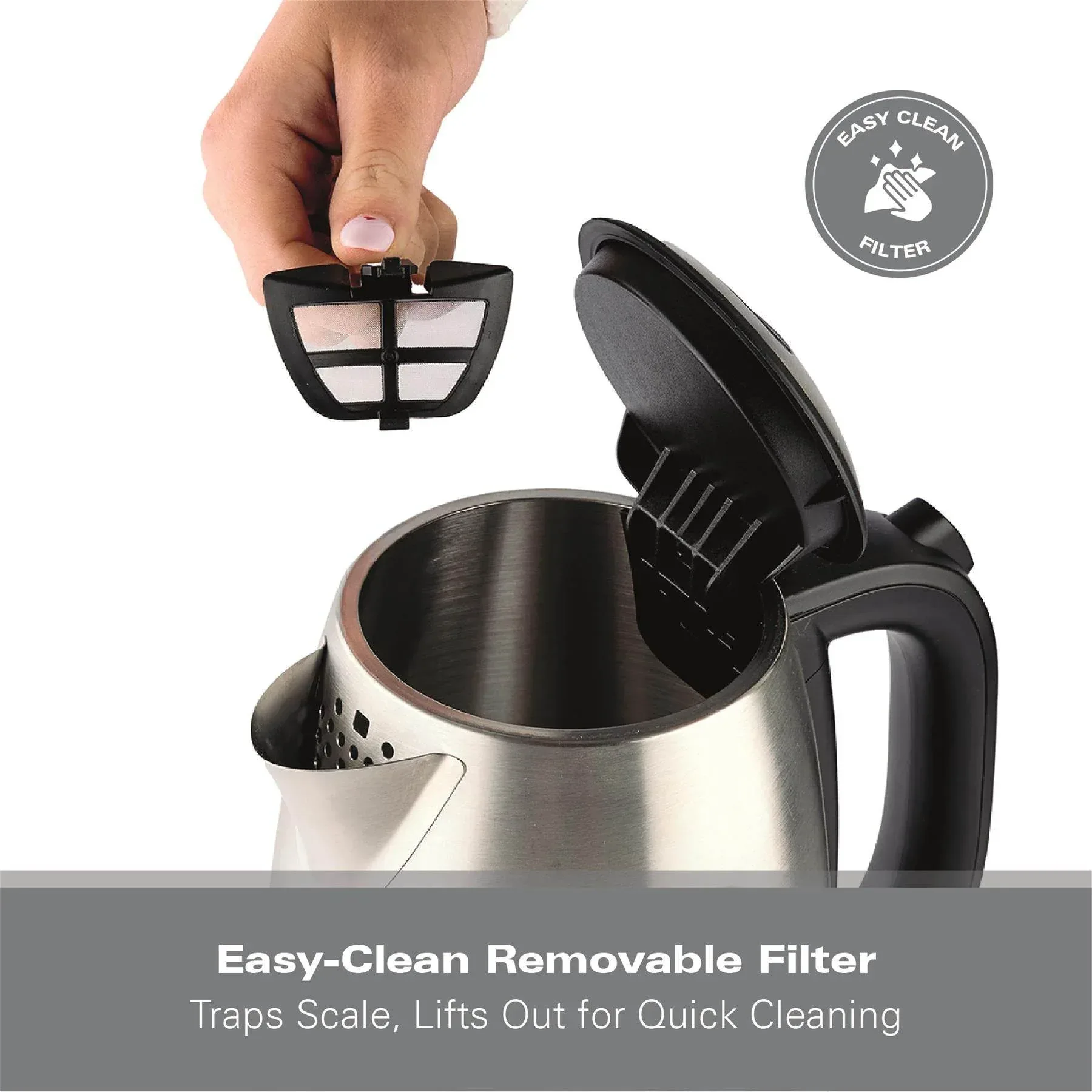 Hamilton Beach Rise Stainless Steel 1.7L Kettle - Brushed - Image 7