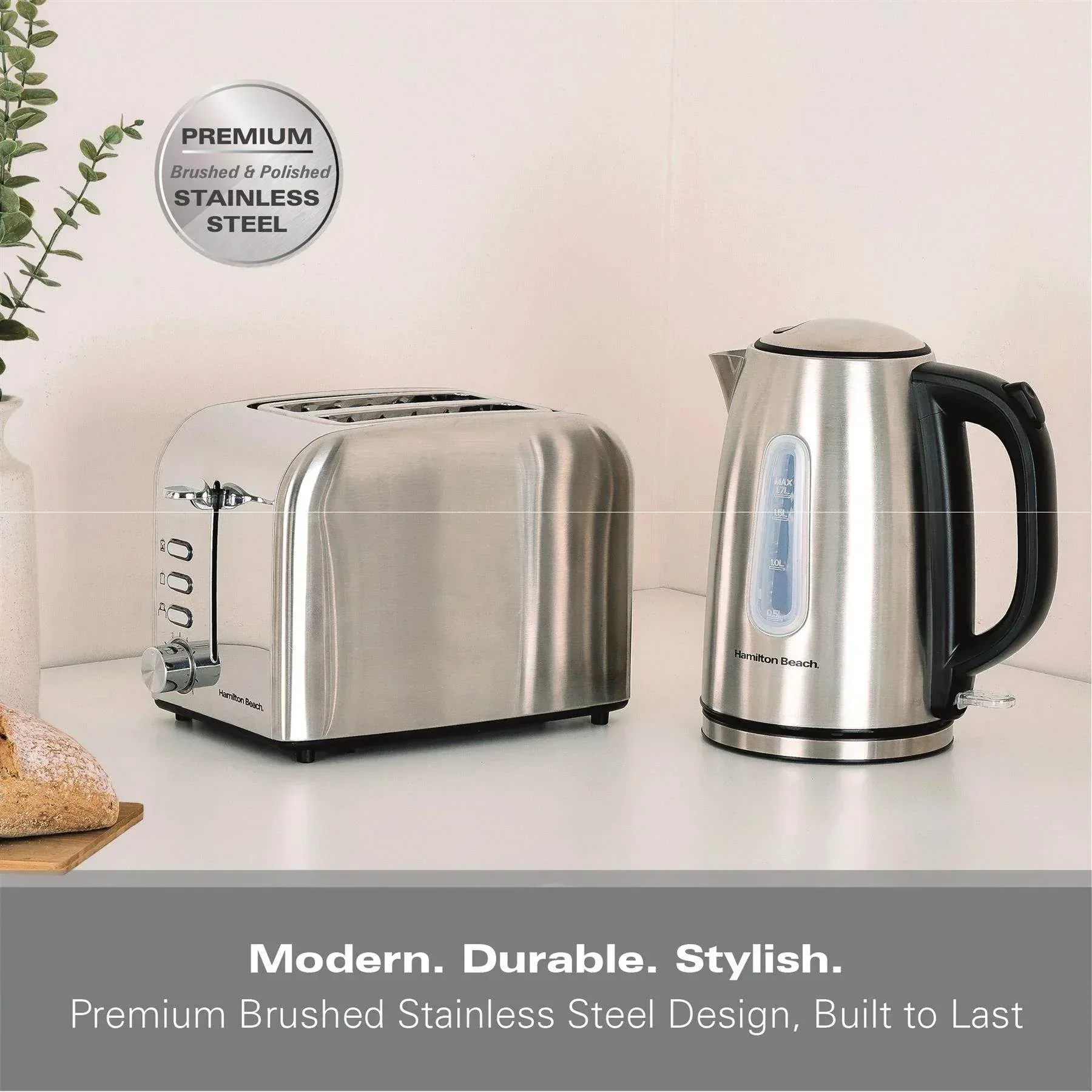Hamilton Beach Rise Stainless Steel 1.7L Kettle - Brushed - Image 9