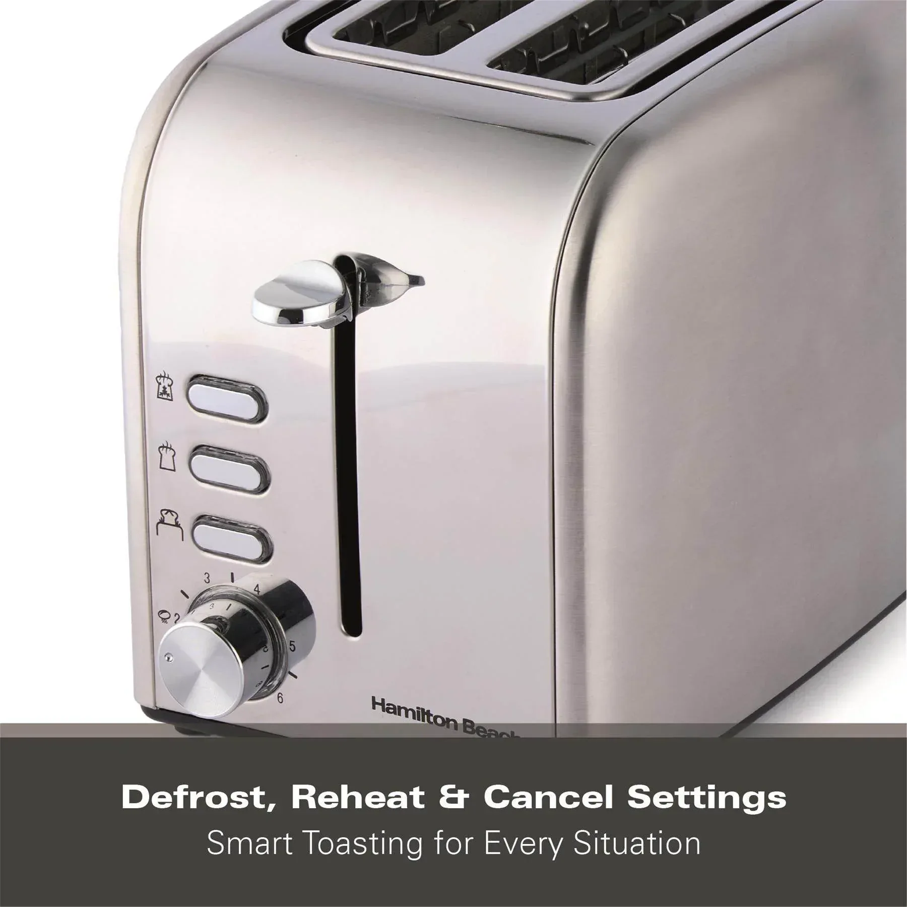 Hamilton Beach Rise Stainless Steel 2 Slice Toaster - Brushed & Polished - Image 6