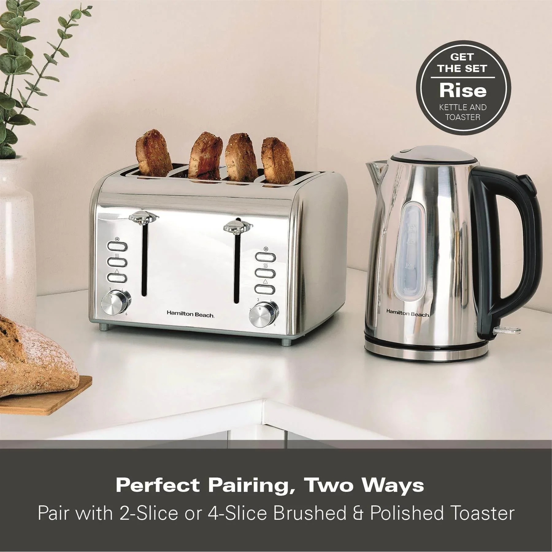 Hamilton Beach Rise Stainless Steel 4 Slice Toaster - Brushed & Polished - Image 10