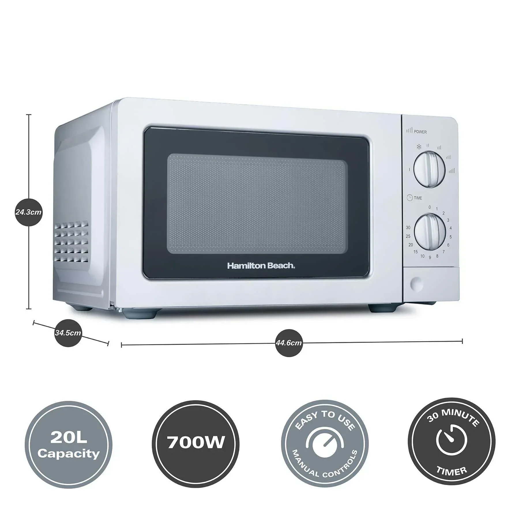 Hamilton Beach Rise Kettle, Toaster & Microwave Set - Brushed - Image 8