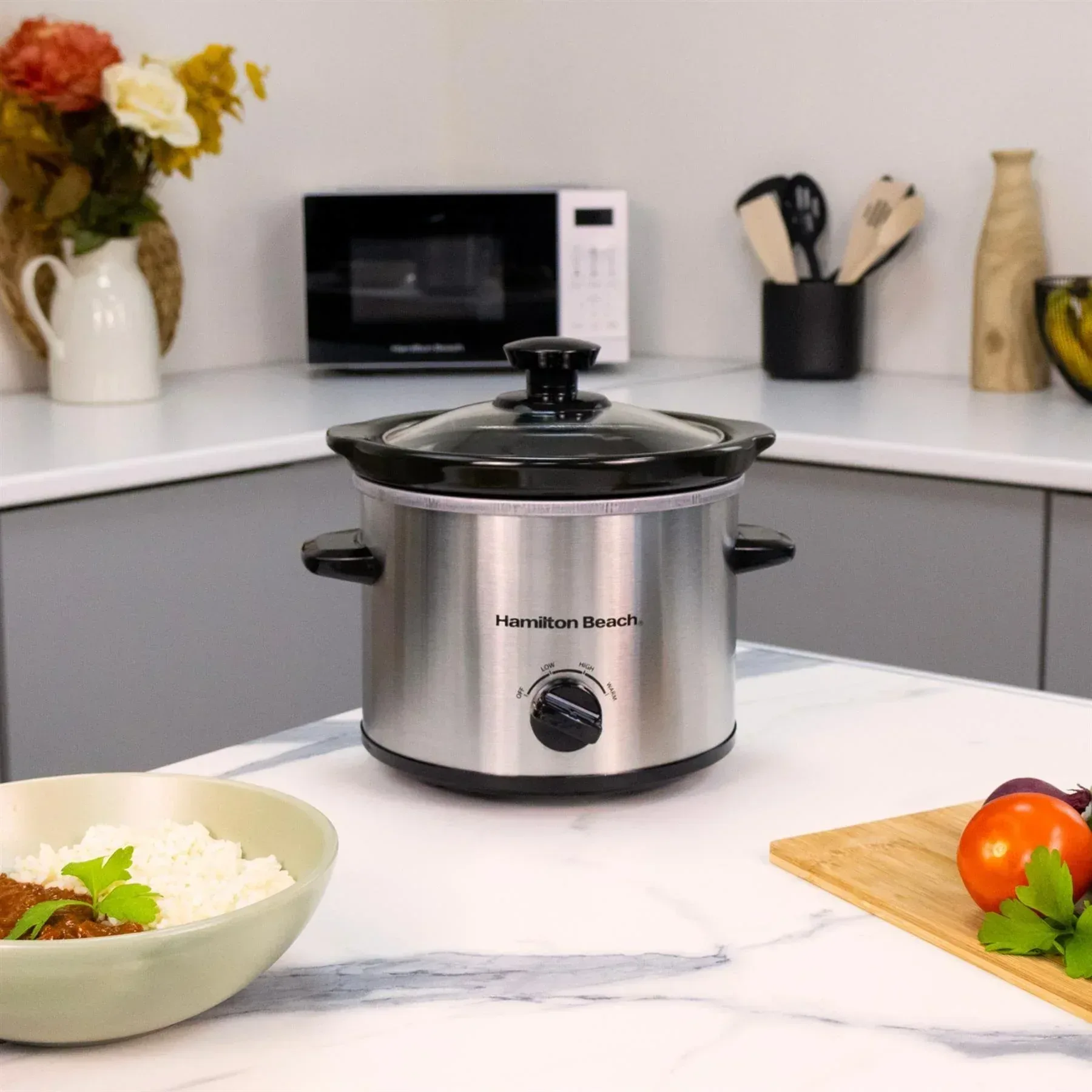 Hamilton Beach Rise Kettle, Toaster, Sandwich Toaster & 1.8L Slow Cooker Set - Silver - Image 7