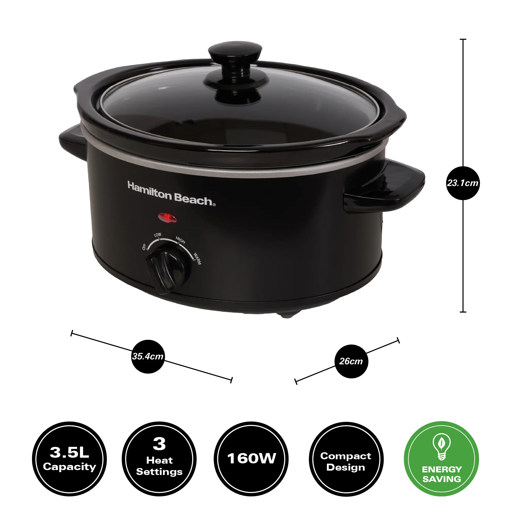 Hamilton Beach The Comfort Cook 3.5L Slow Cooker - Black - Image 4