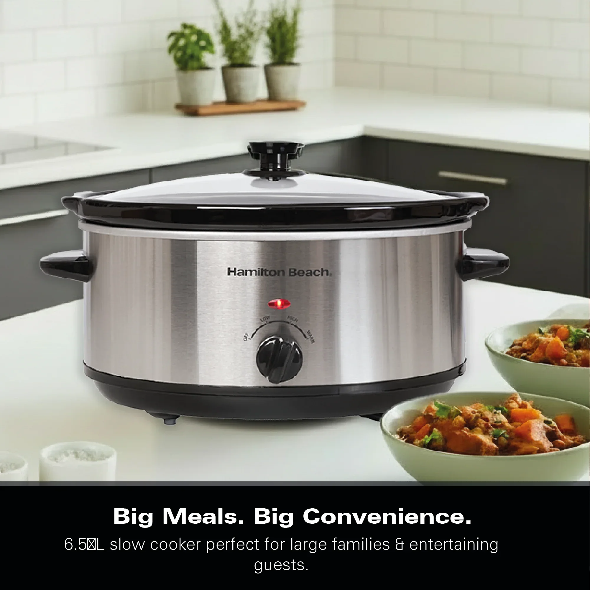Hamilton Beach The Family Favourite 6.5L Slow Cooker - Silver - Image 6