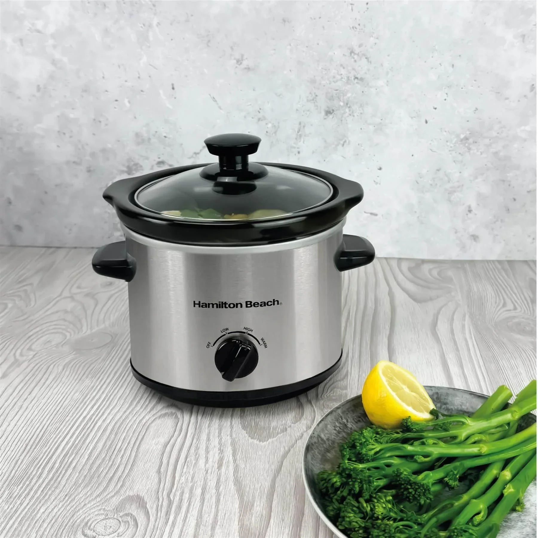 Hamilton Beach The Mighty Mini 1.8L Slow Cooker - Silver - Image 3